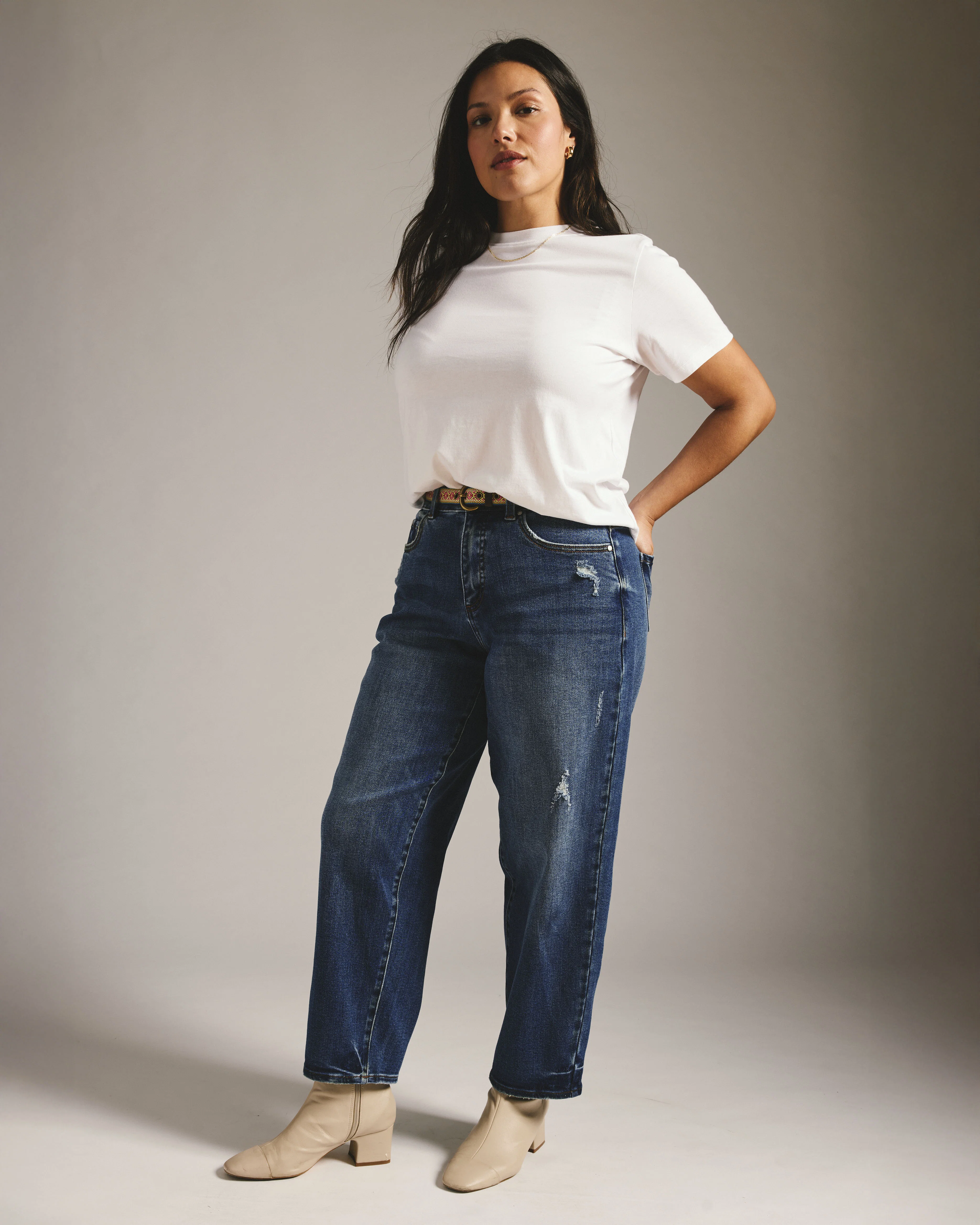 Lou High Rise Barrel Leg Jeans - Princeton Blue - Image 7