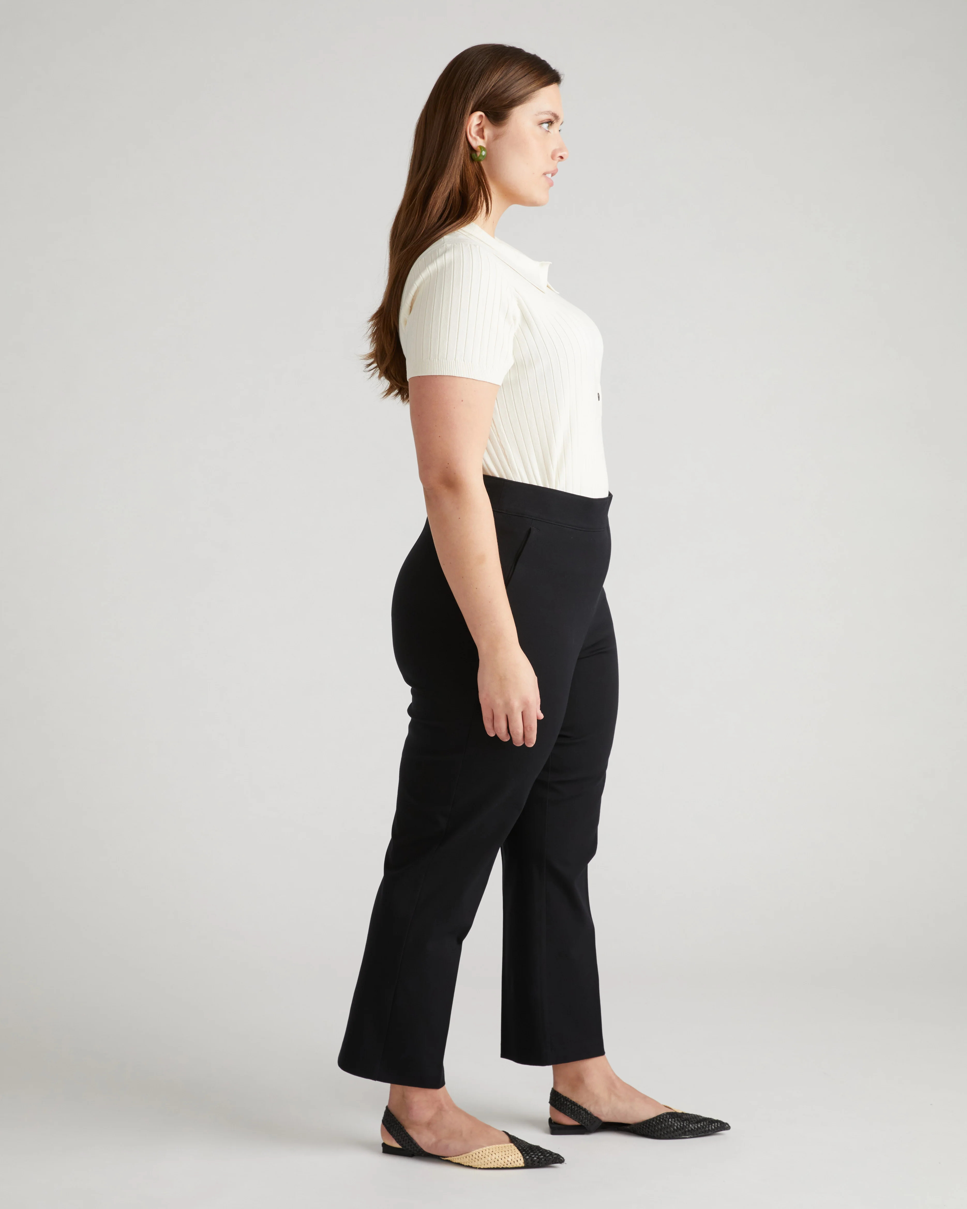 Magic Cotton Straight Leg Pants - Black - Image 3