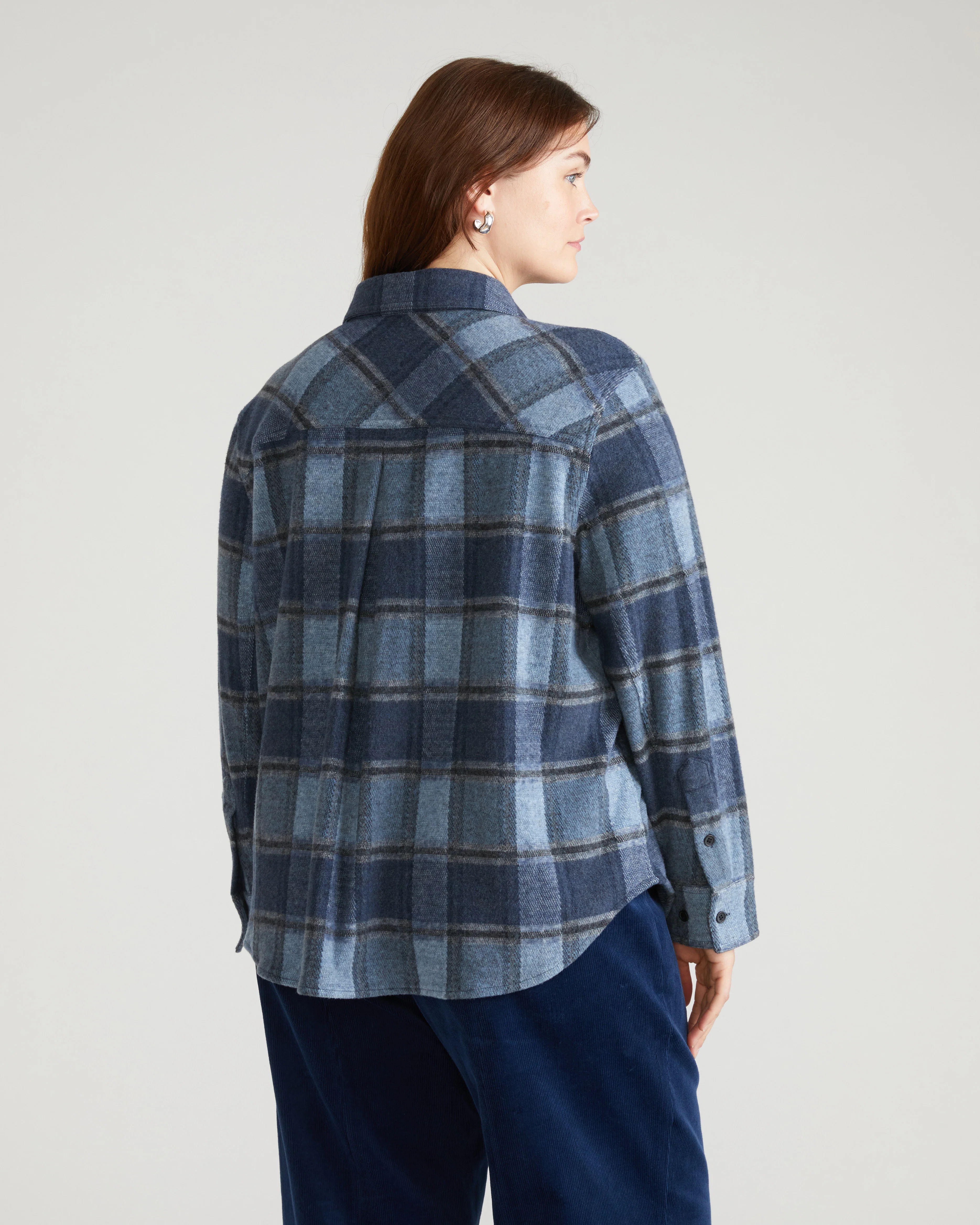 Maine Stretch Flannel Shirt - Heather Fog Plaid - Image 6