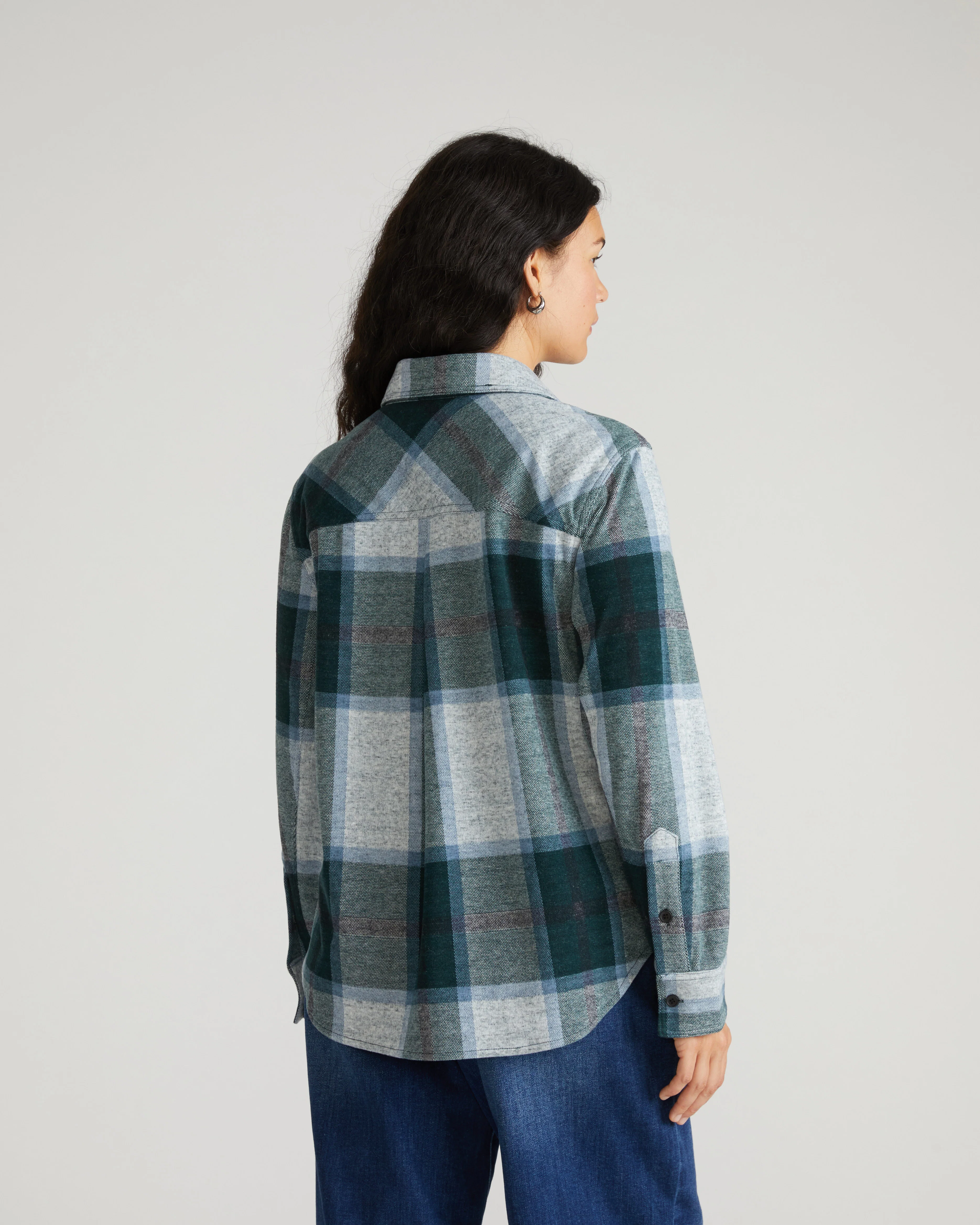 Maine Stretch Flannel Shirt - Mate Green Plaid - Image 4