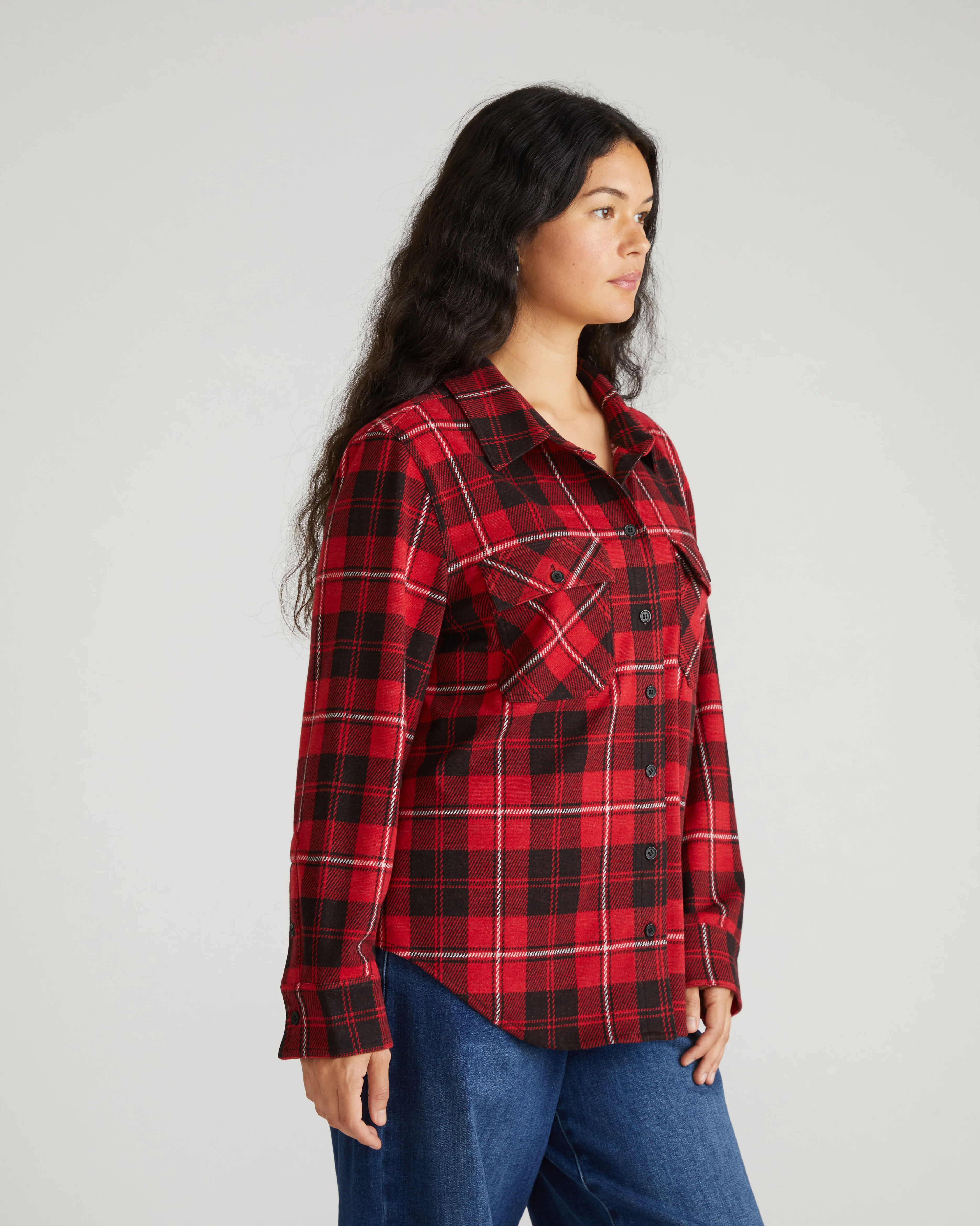 Maine Stretch Flannel Shirt - Ridge Brew Red Plaid - Image 6