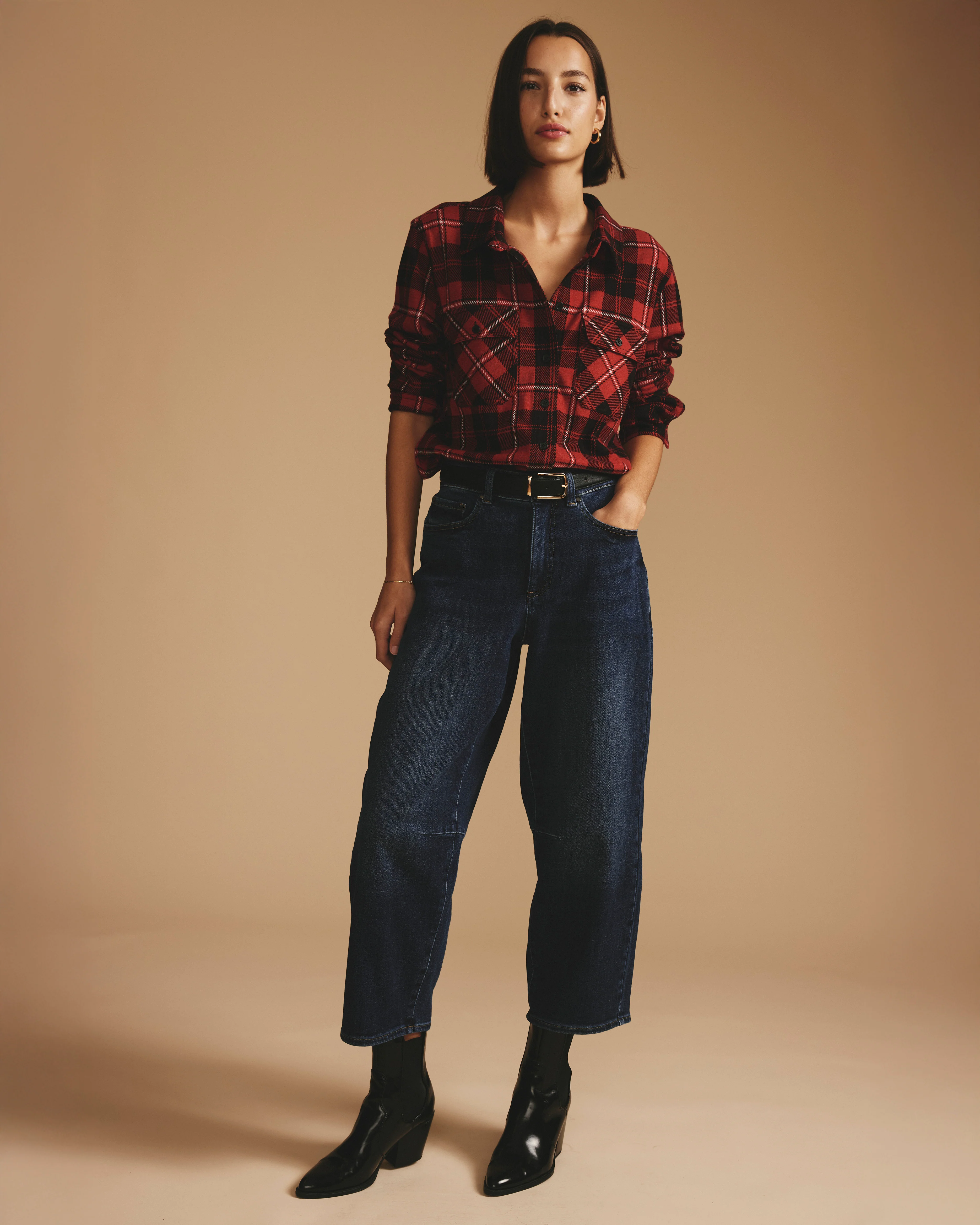 Maine Stretch Flannel Shirt - Ridge Brew Red Plaid - Image 8