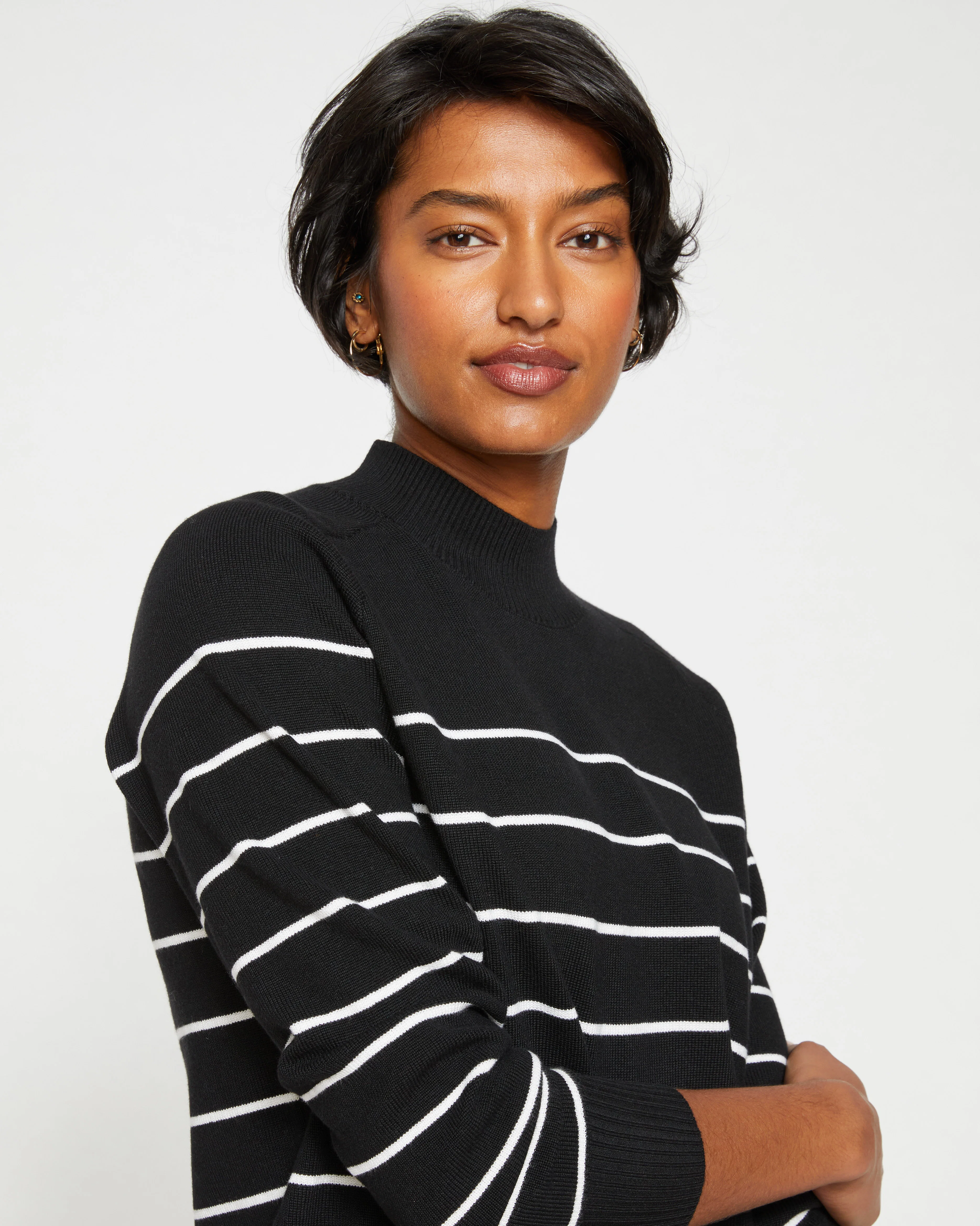 Mariniere Eco Relaxed Core Sweater - Black/White - Image 2