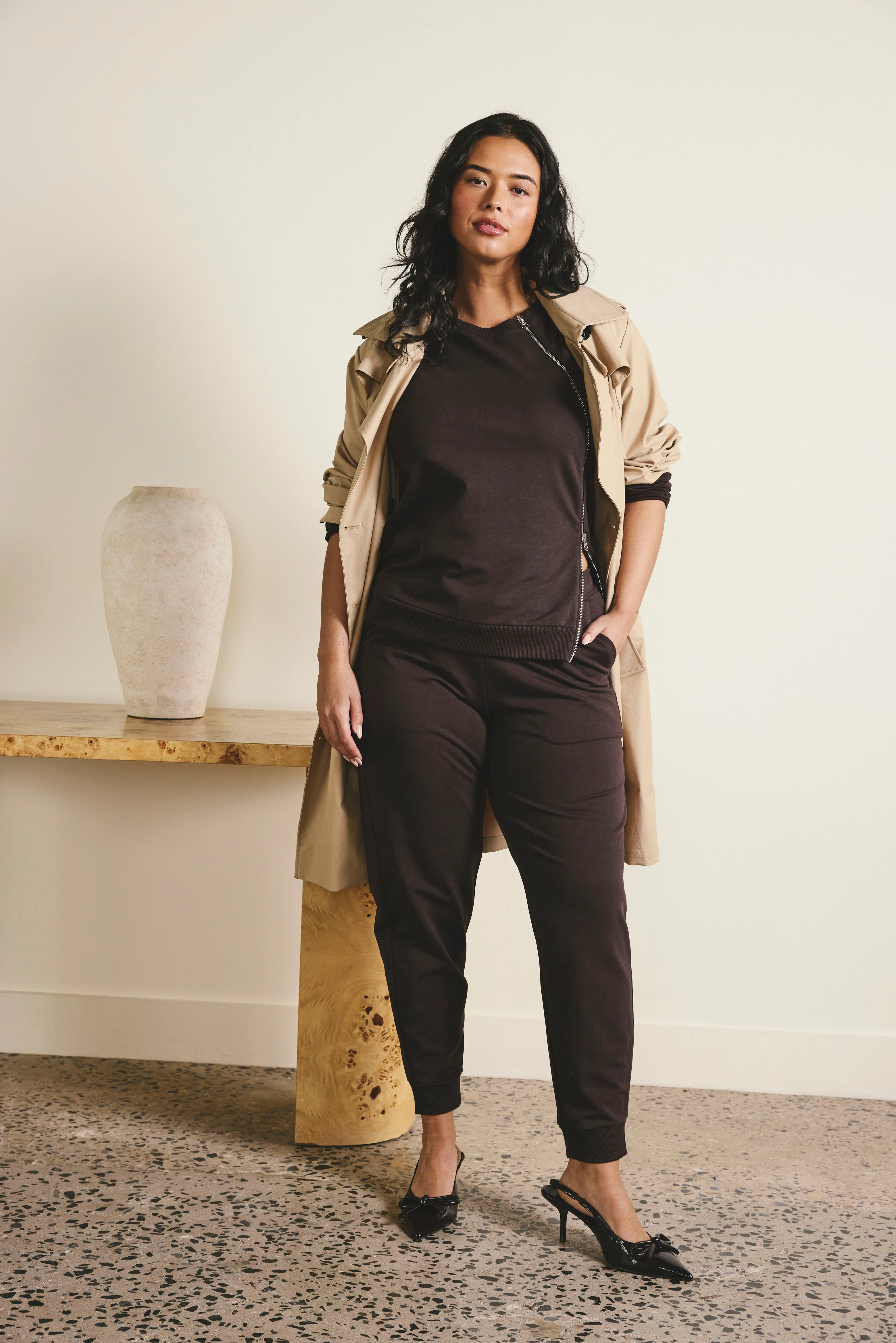 Meridien Zip Sweatshirt - Deep Brown - Image 2