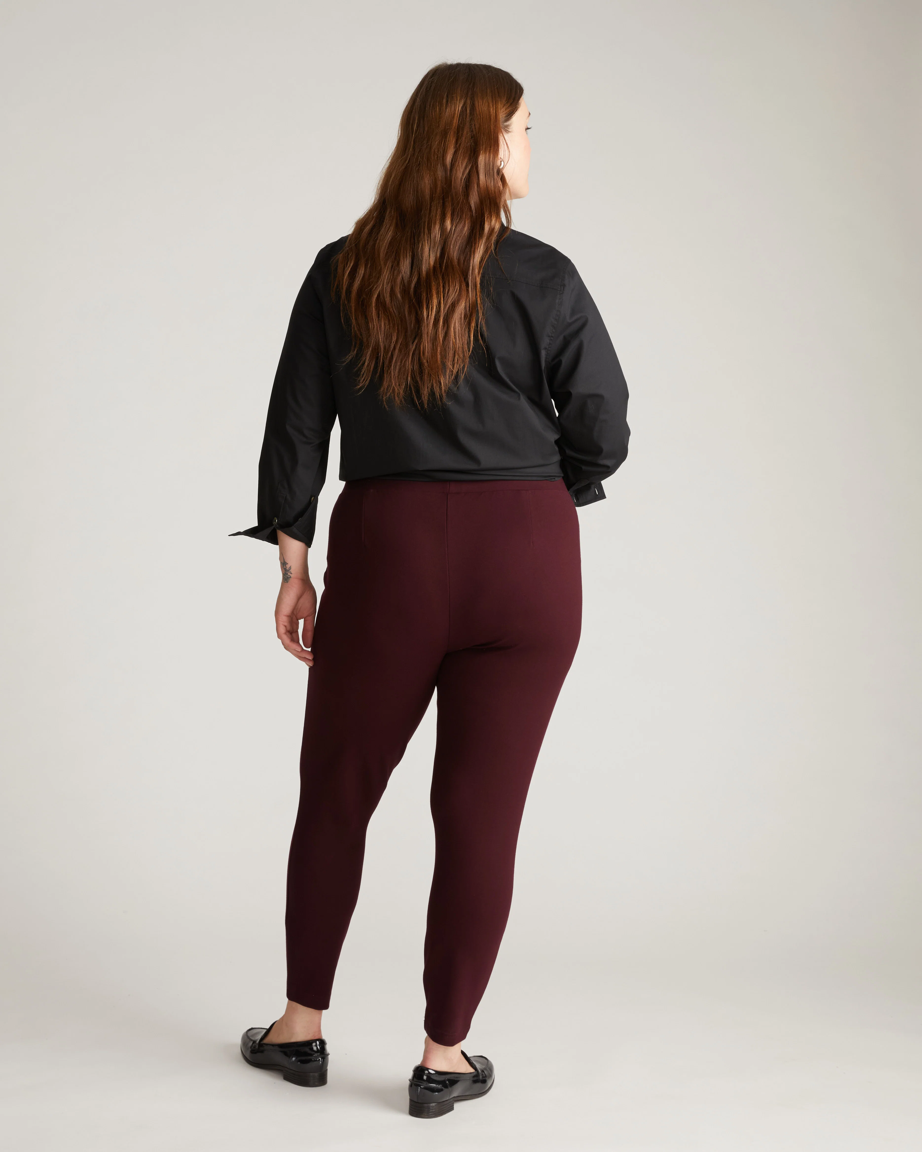 Minimalist Moro Pocket Signature Ponte Pants - Black Cherry - Image 3