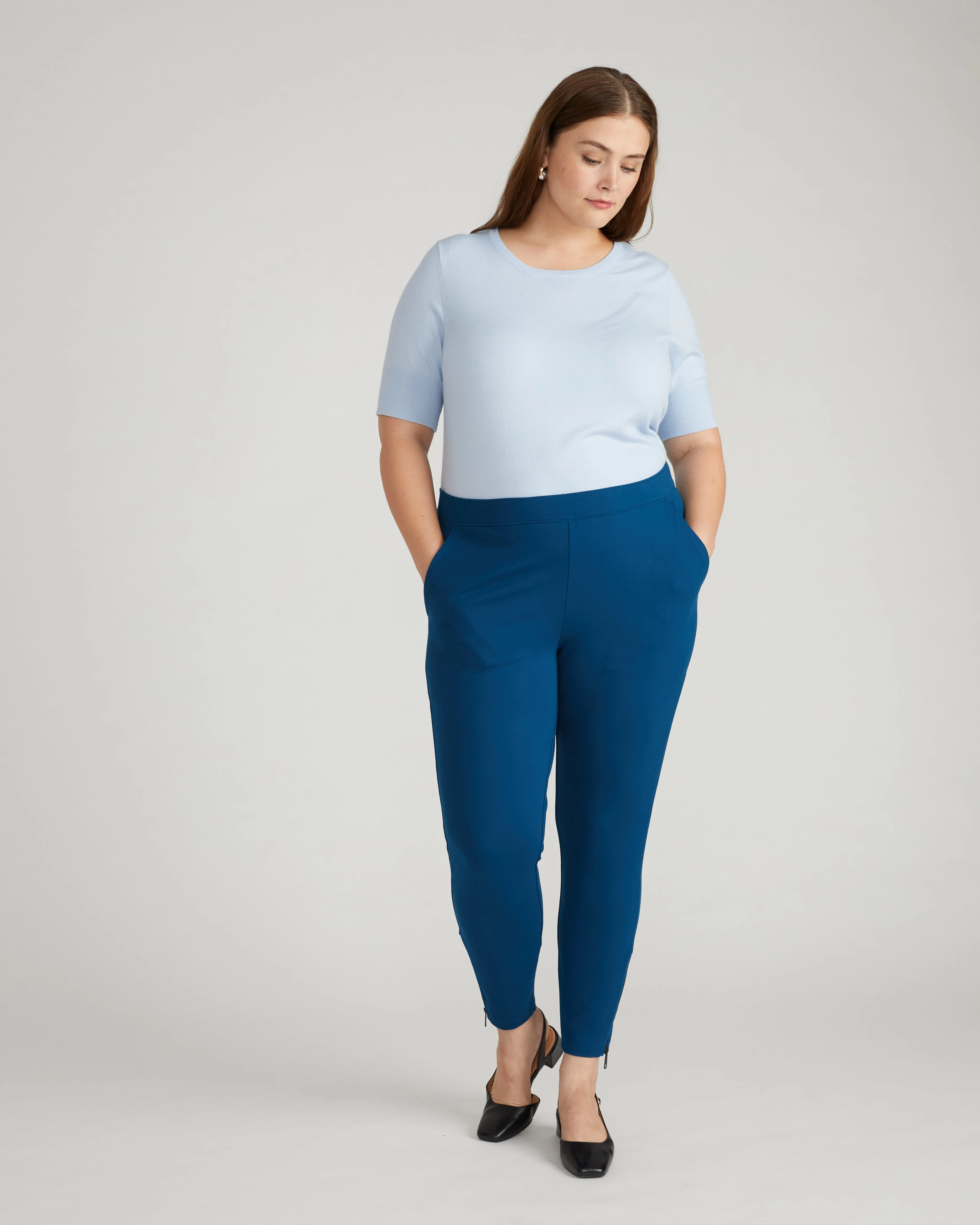 Moro Pocket Signature Ponte Pants - Deep Teal - Image 3
