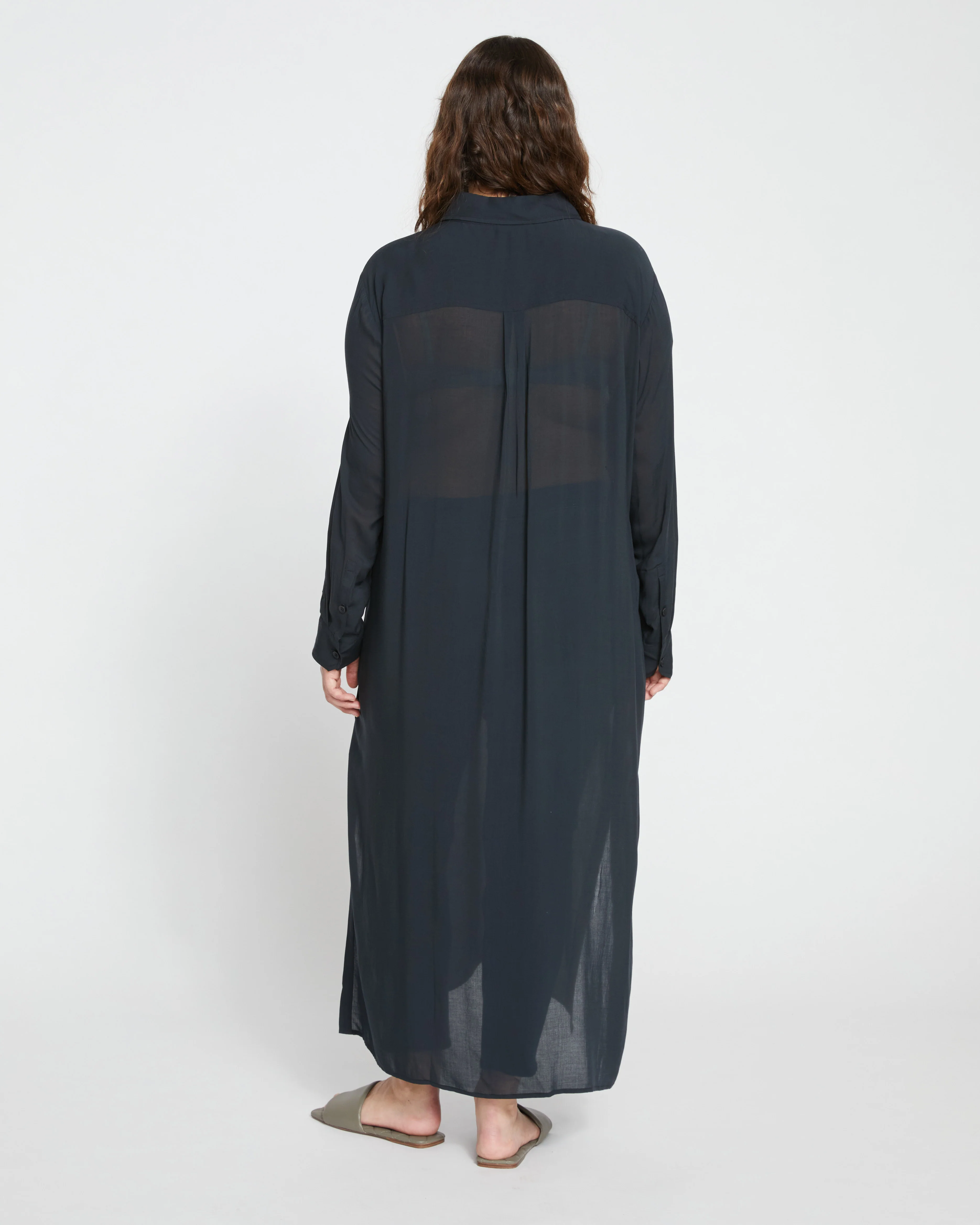 Nailah Button Down Tunic - Black - Image 5