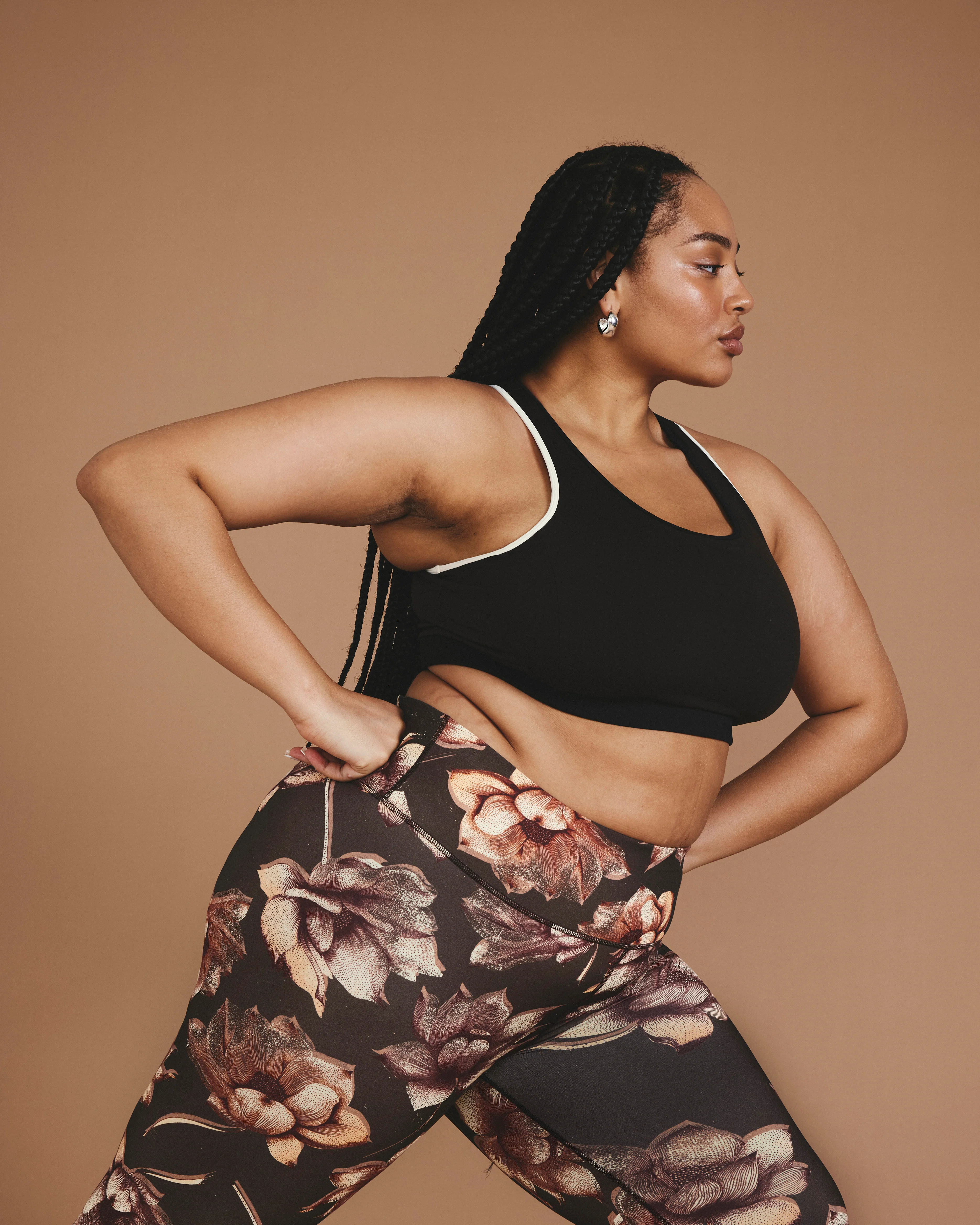 Next-to-Naked Cropped Legging - Lotus Print - Image 3