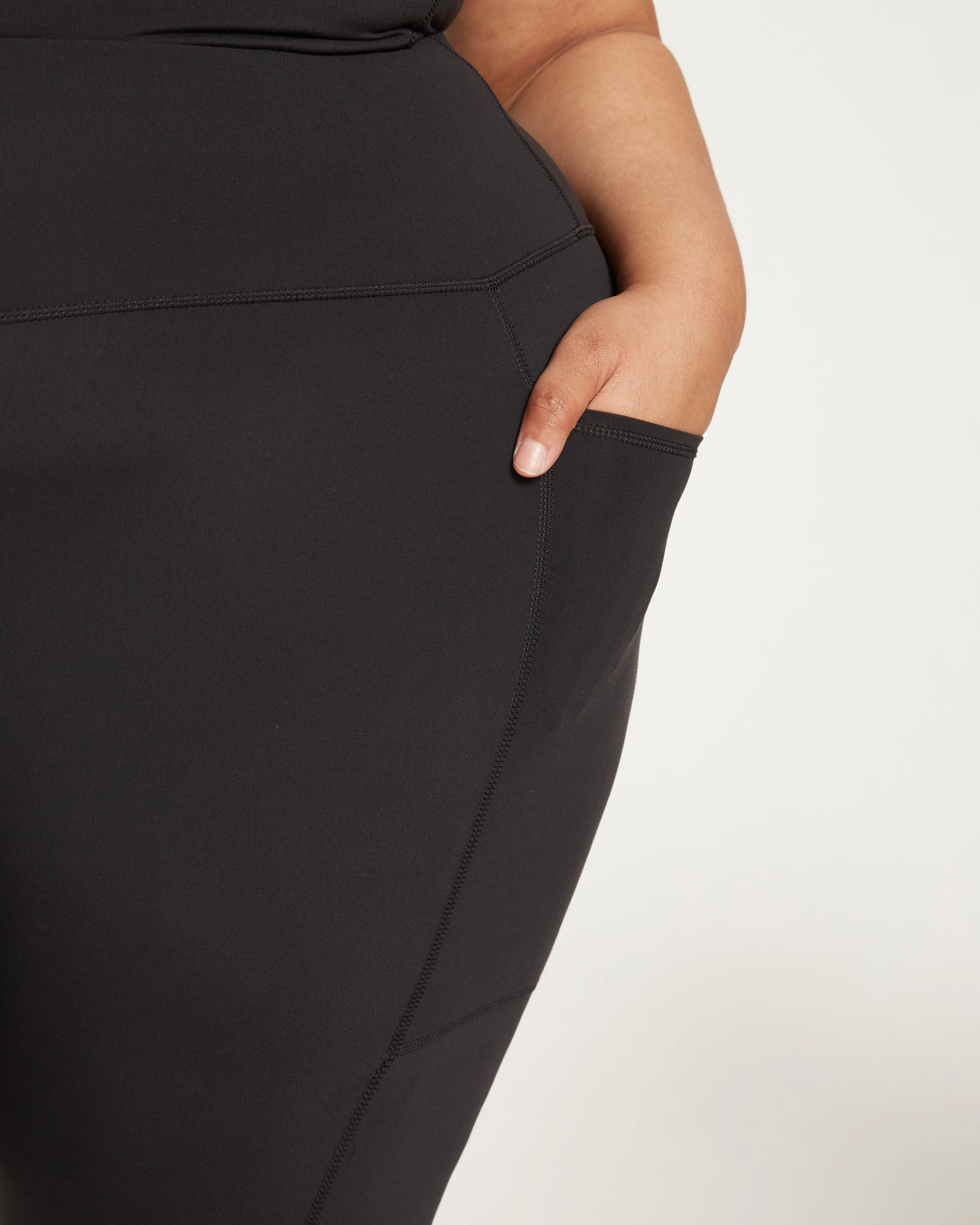 Next-to-Naked Cropped Pocket Legging - Black - Image 3