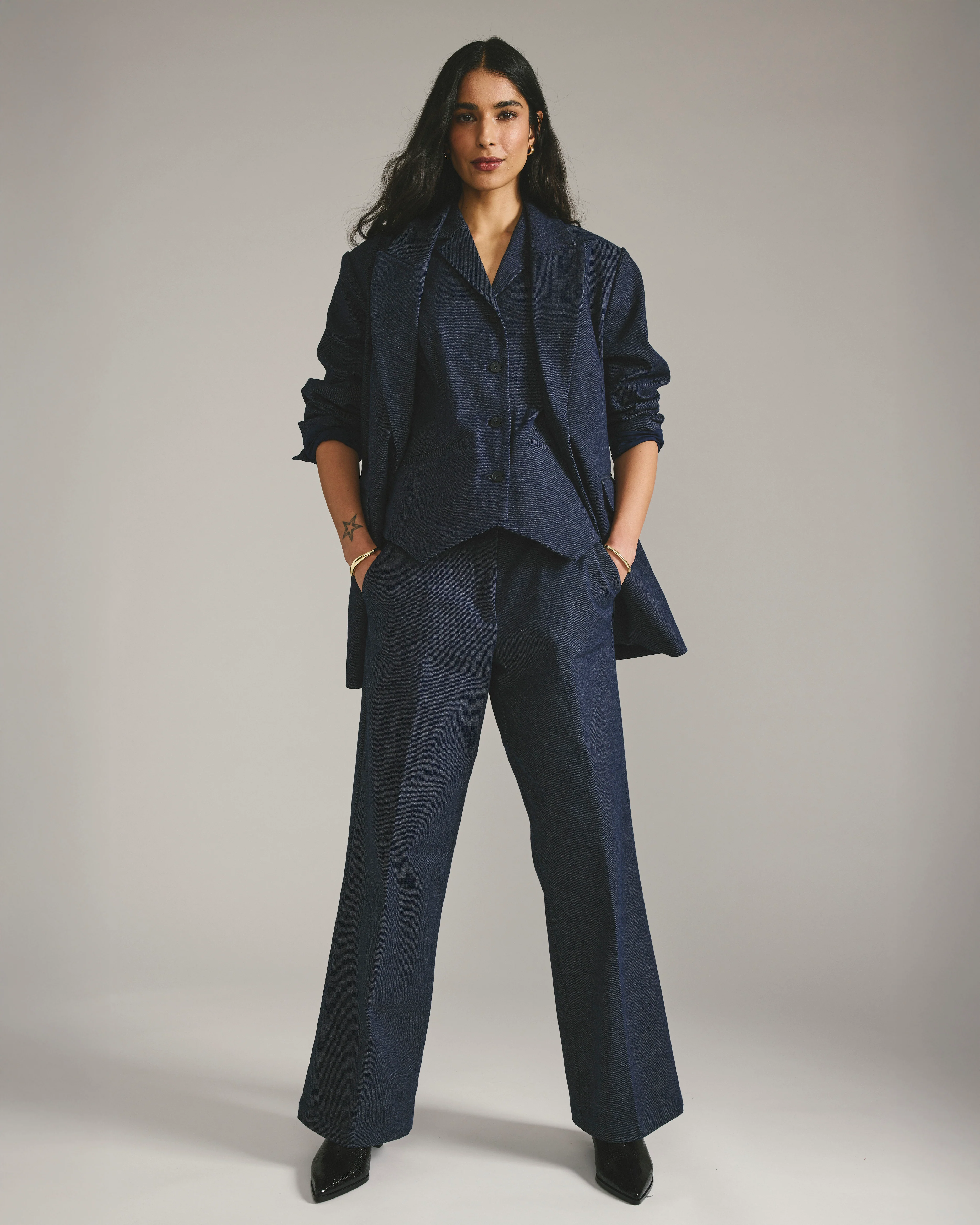 Nova Denim Look Pants - Dark Indigo - Image 2