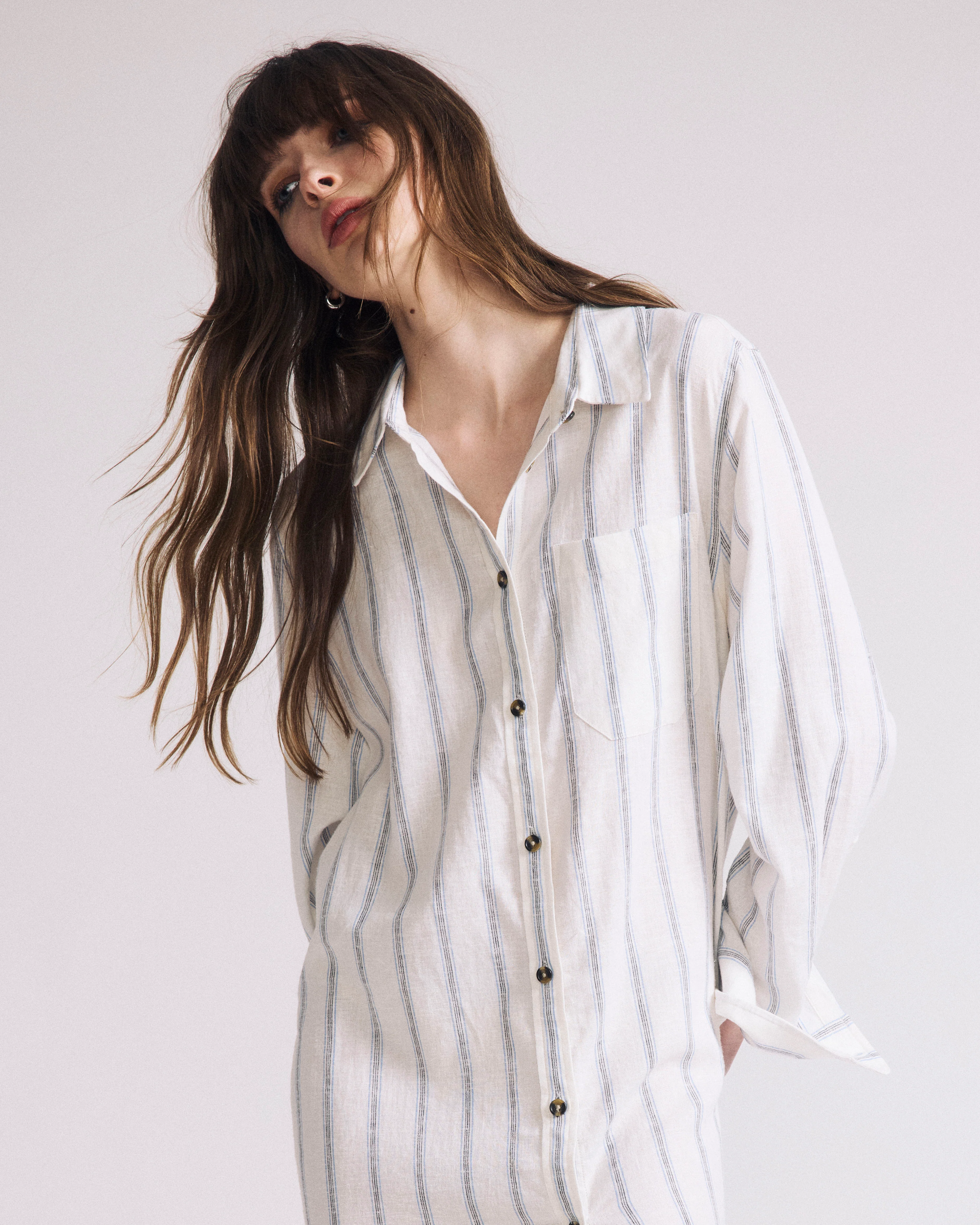 Odeon Linen Shirtdress - Mayfair Stripe - Image 2