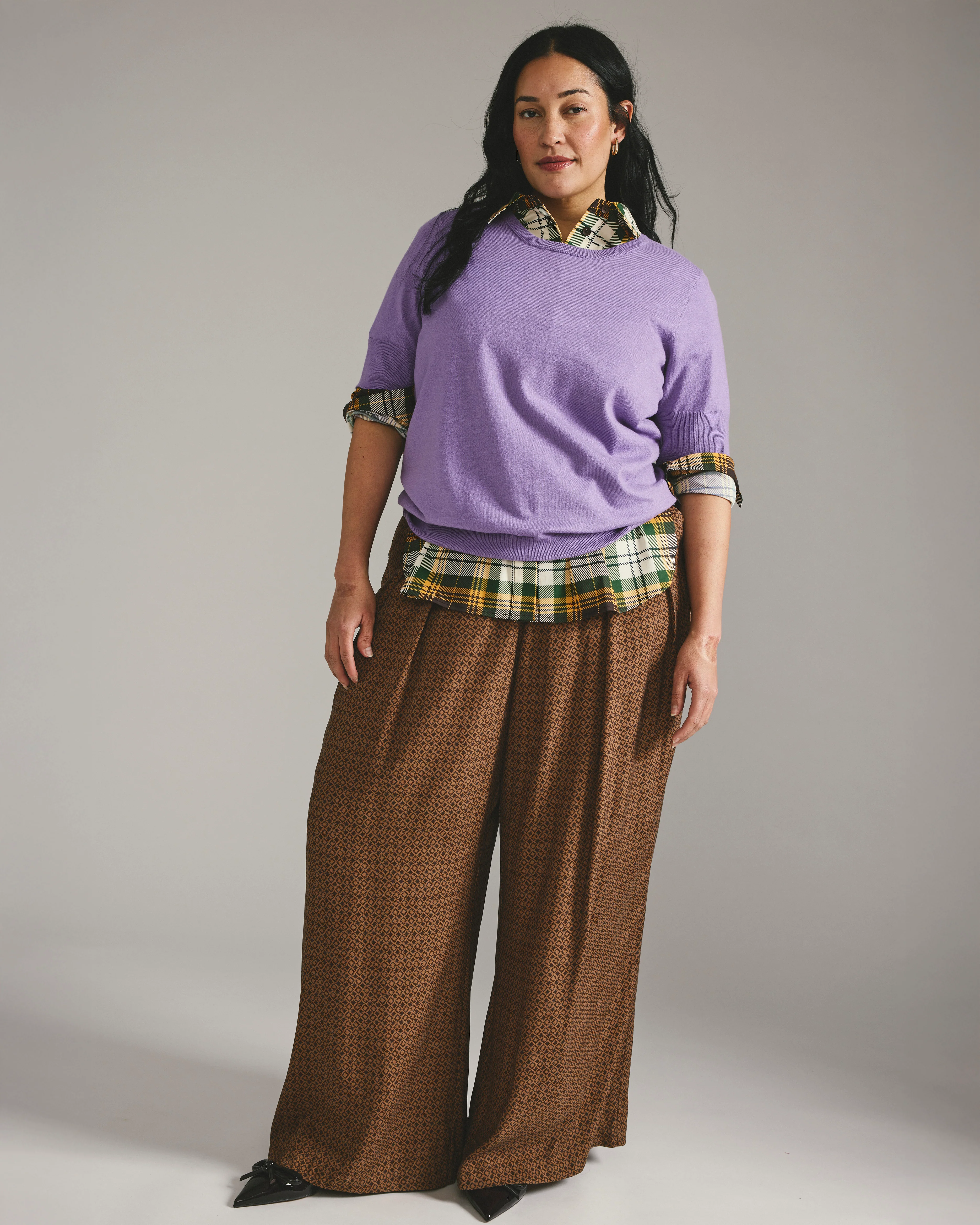 Palais Cooling Cupro Wide Leg Pant - Brown Hacienda Print - Image 5