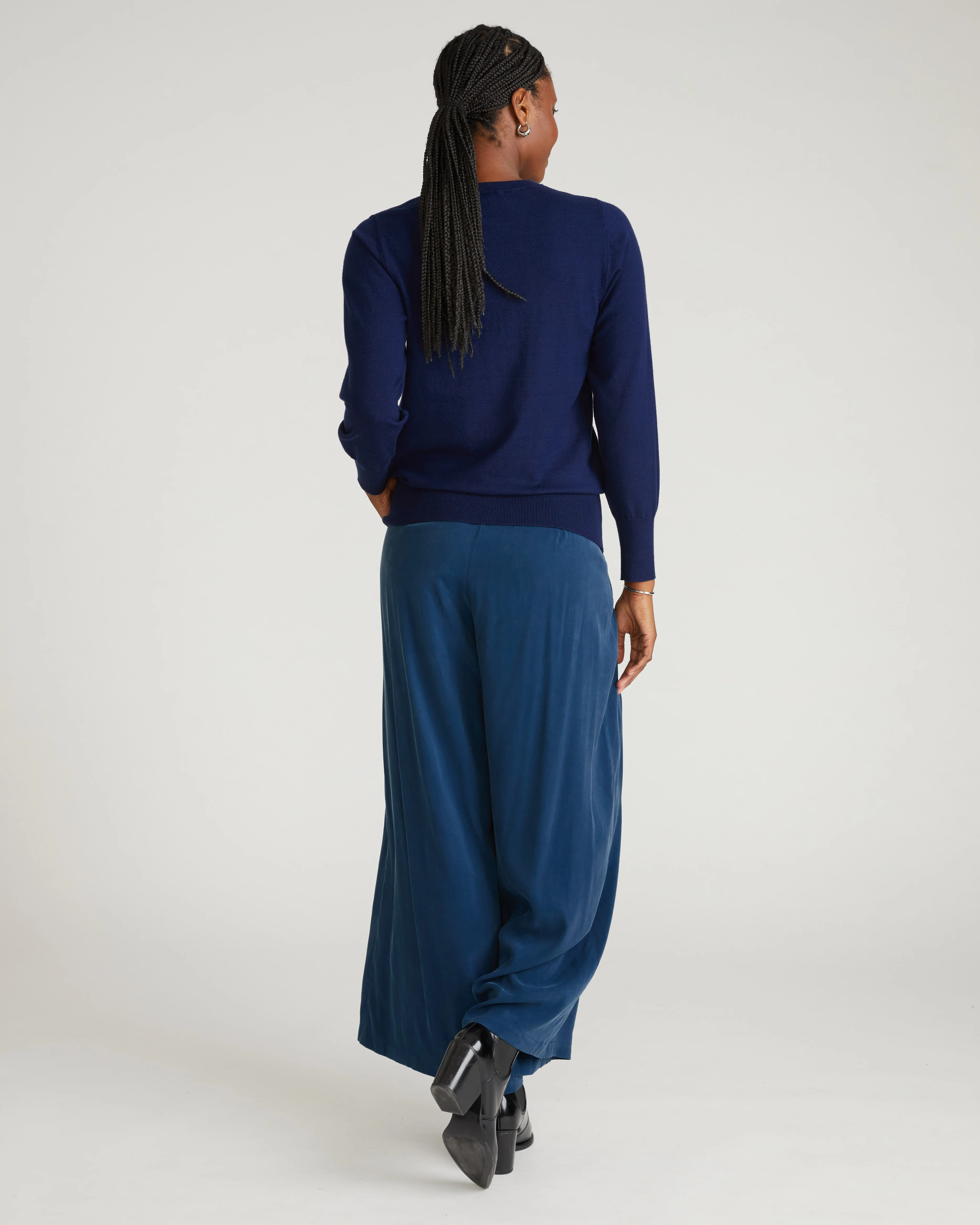 Palais Cooling Cupro Wide Leg Pant - Pageant Blue - Image 6
