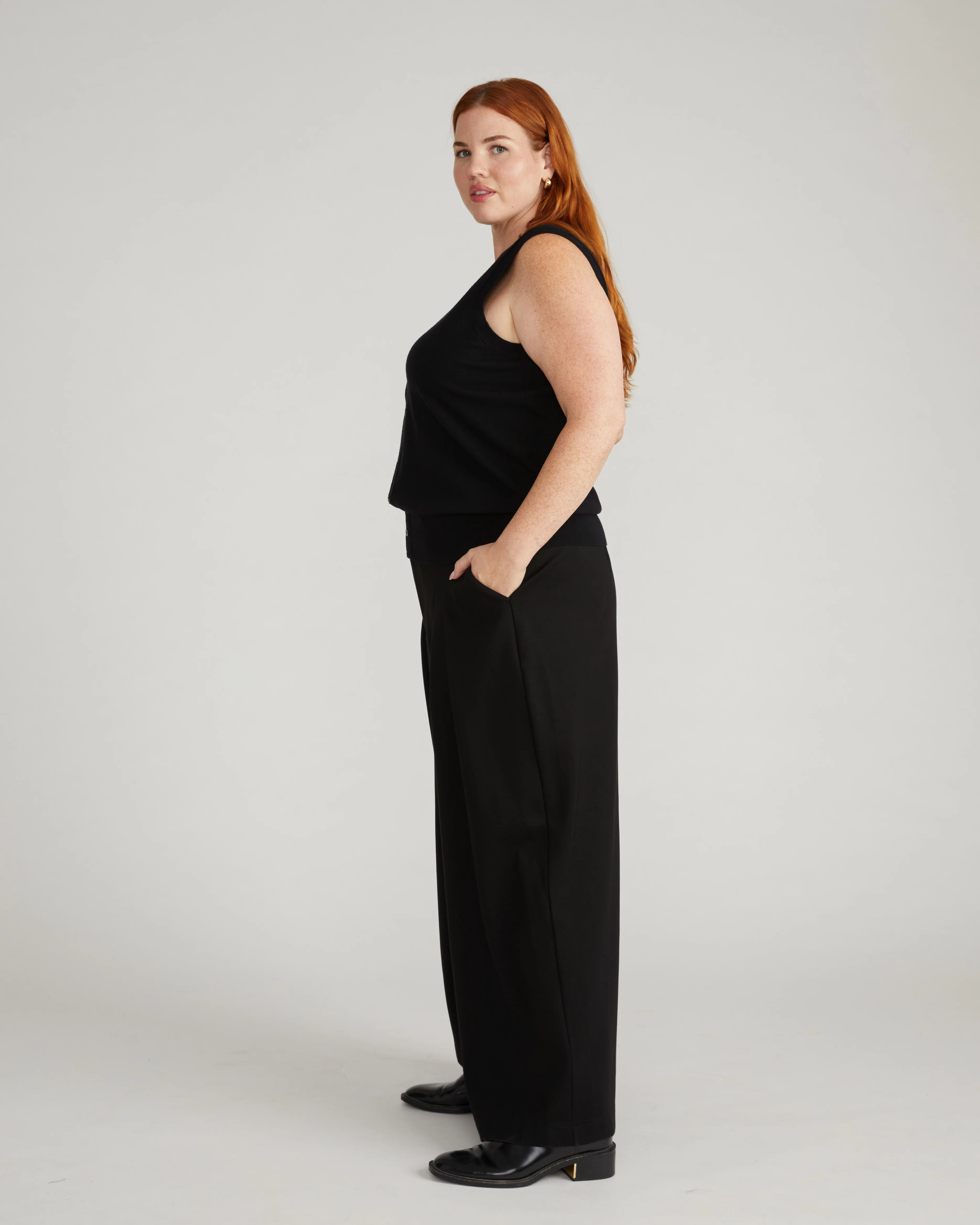 Palais Wide Leg Ponte Pants - Black - Image 5