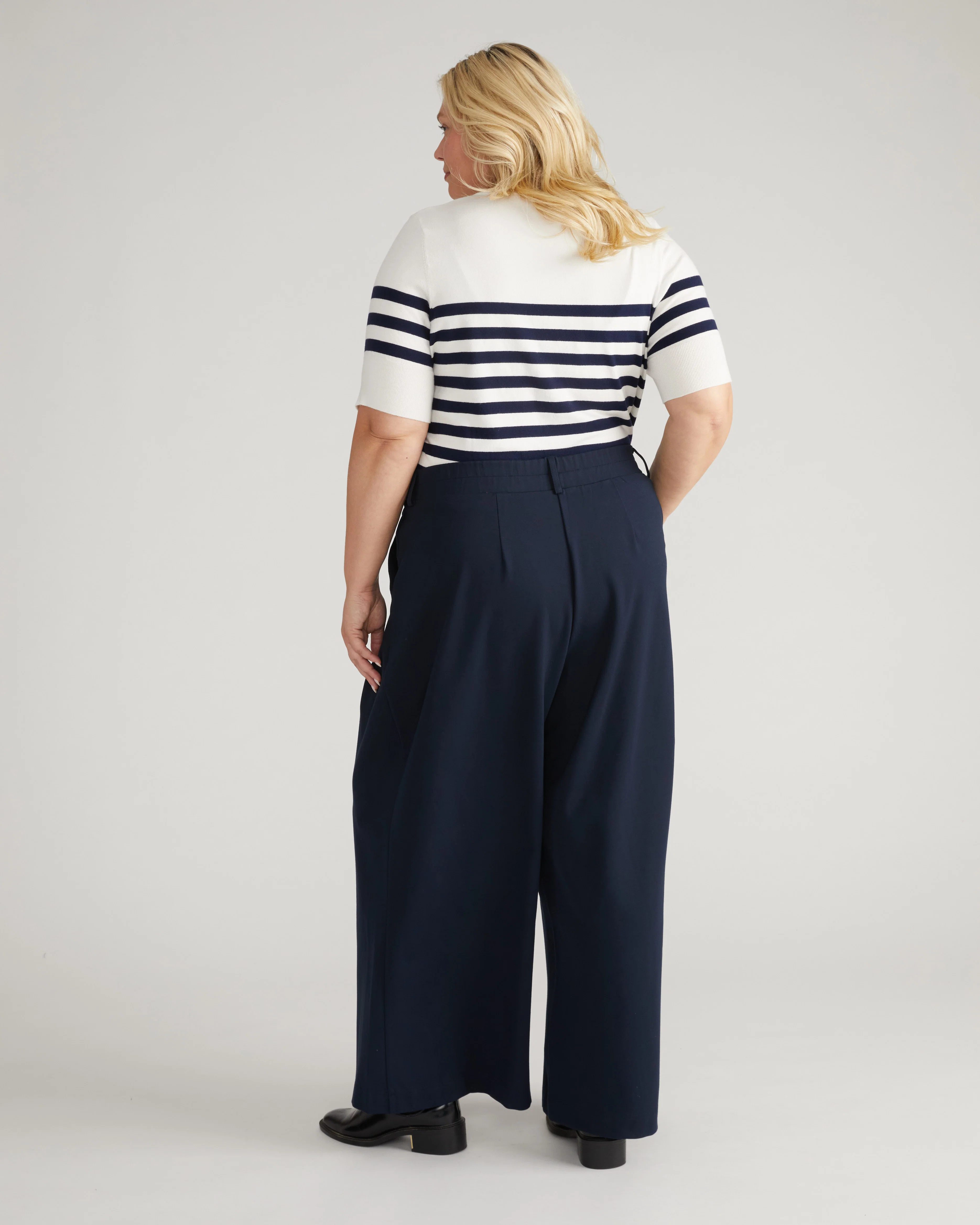 Palais Wide Leg Ponte Pants - Navy - Image 6