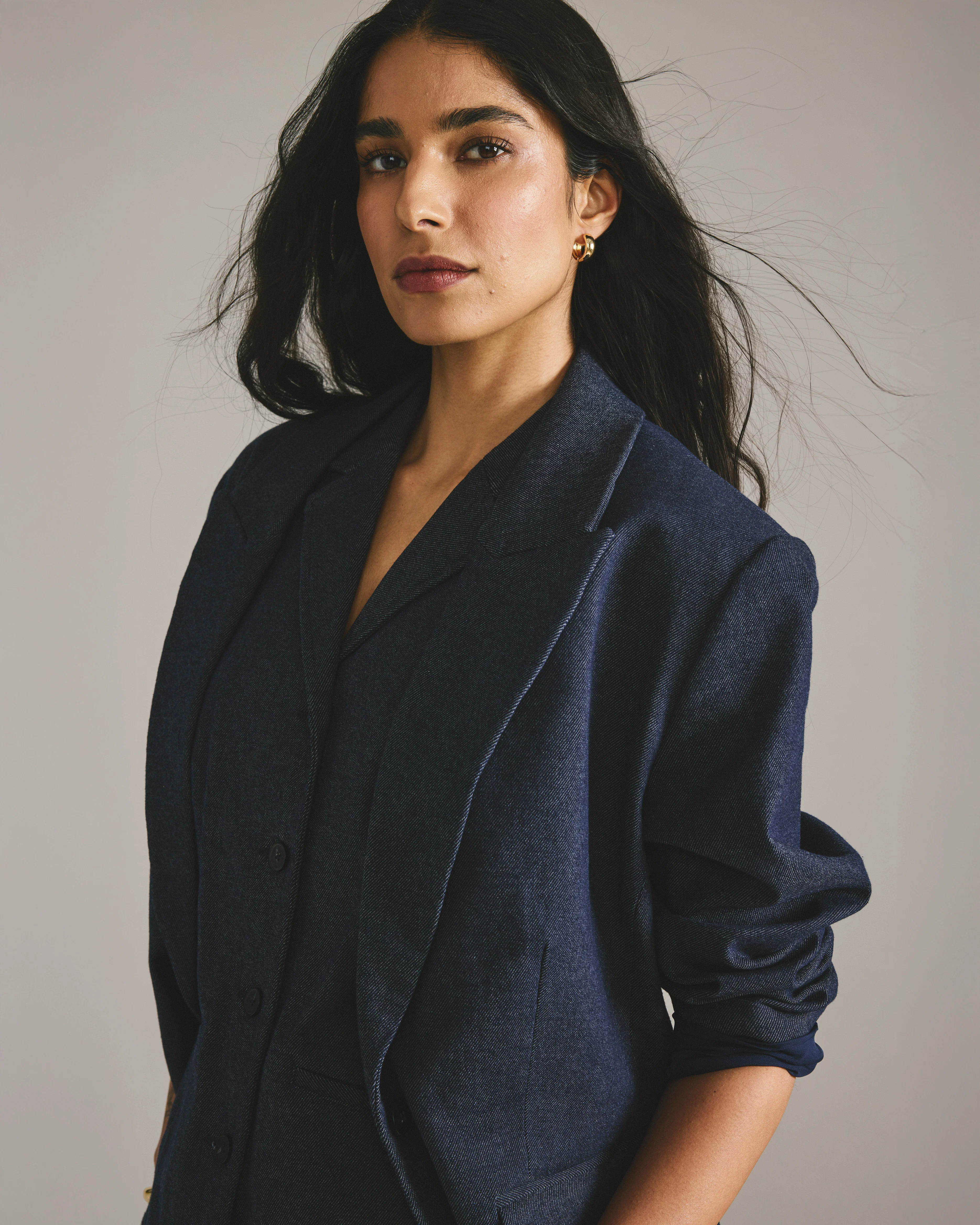 Percy Denim Look Blazer - Dark Indigo - Image 3