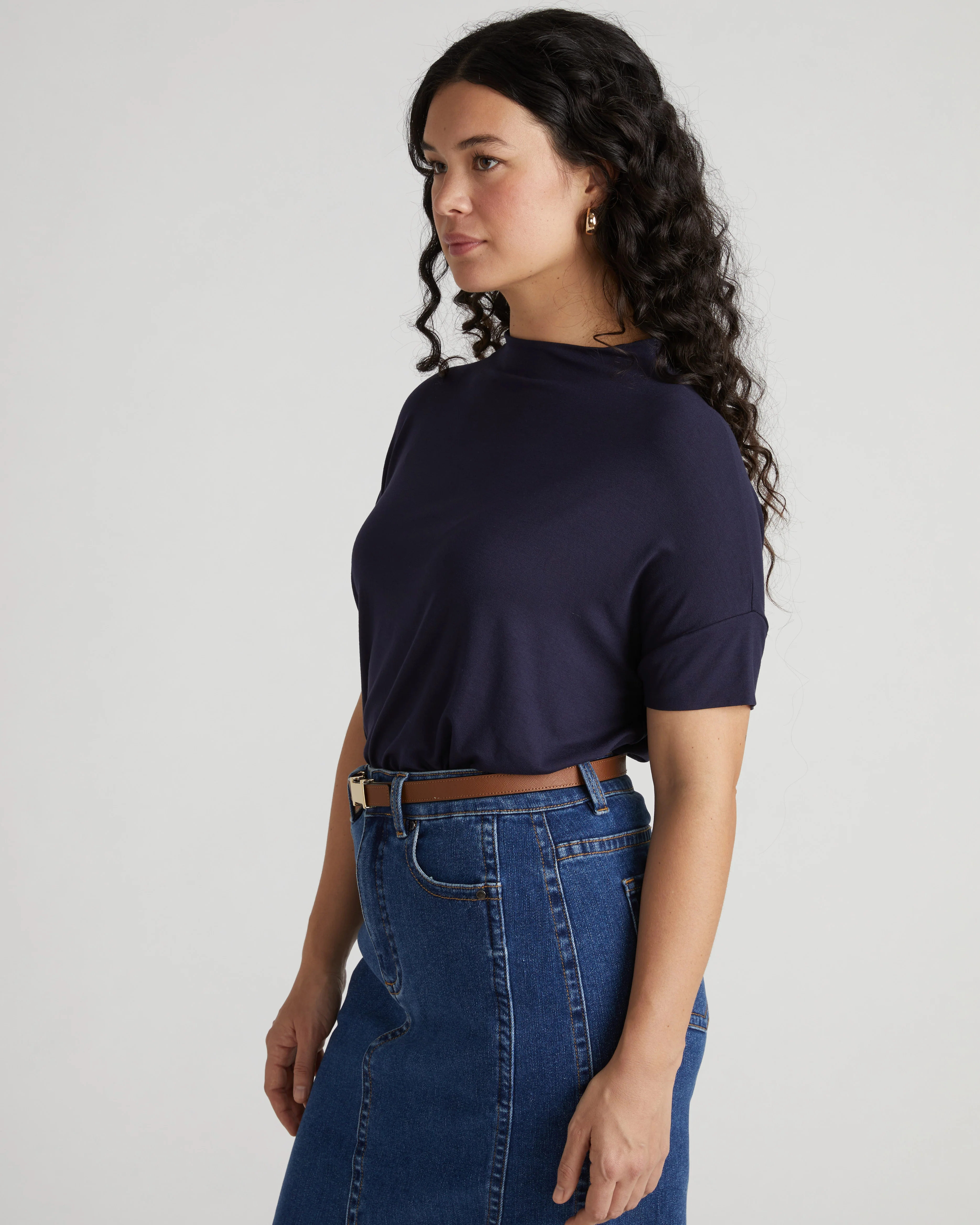 Petra Liquid Jersey Top - Midnight - Image 2