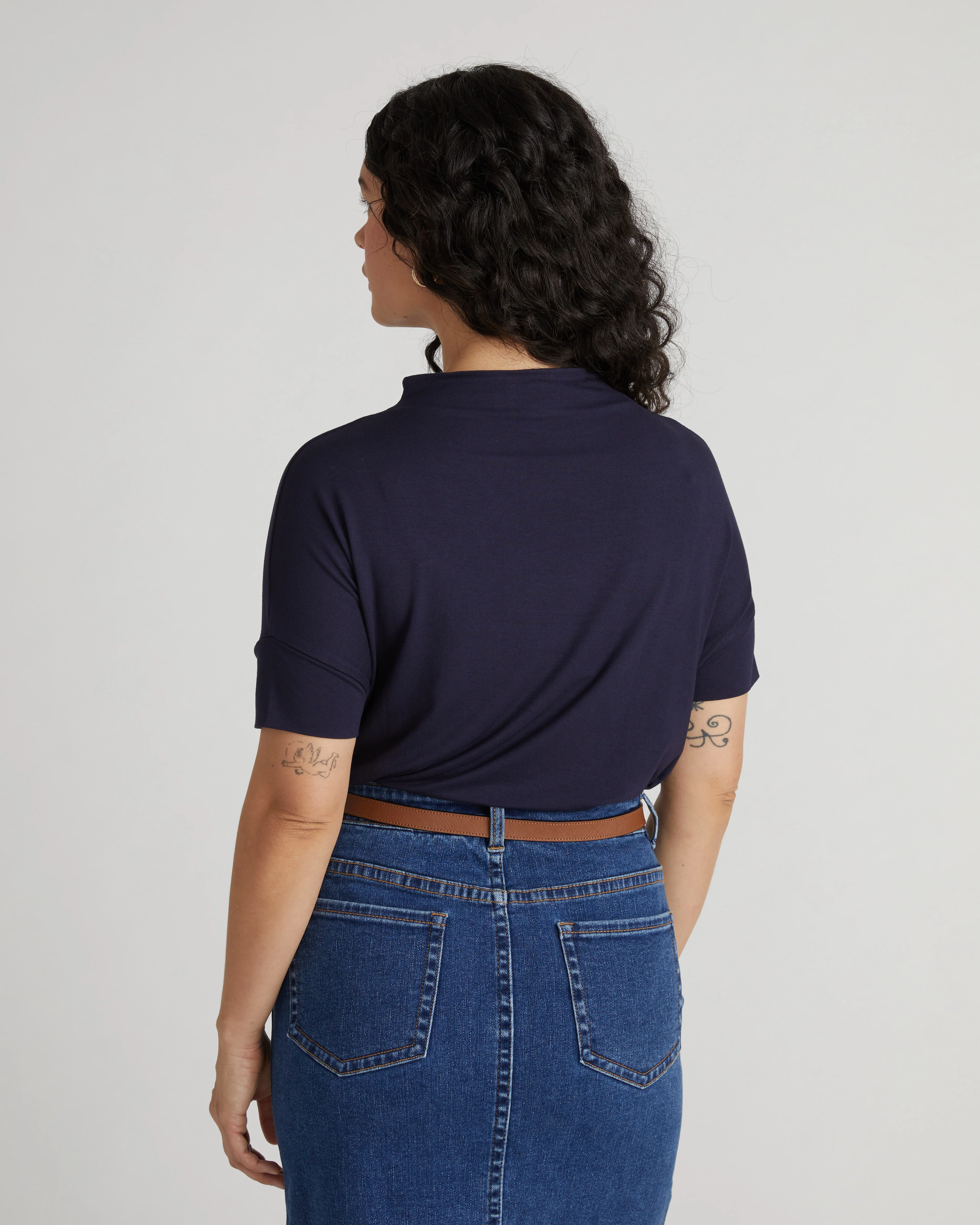 Petra Liquid Jersey Top - Midnight - Image 3