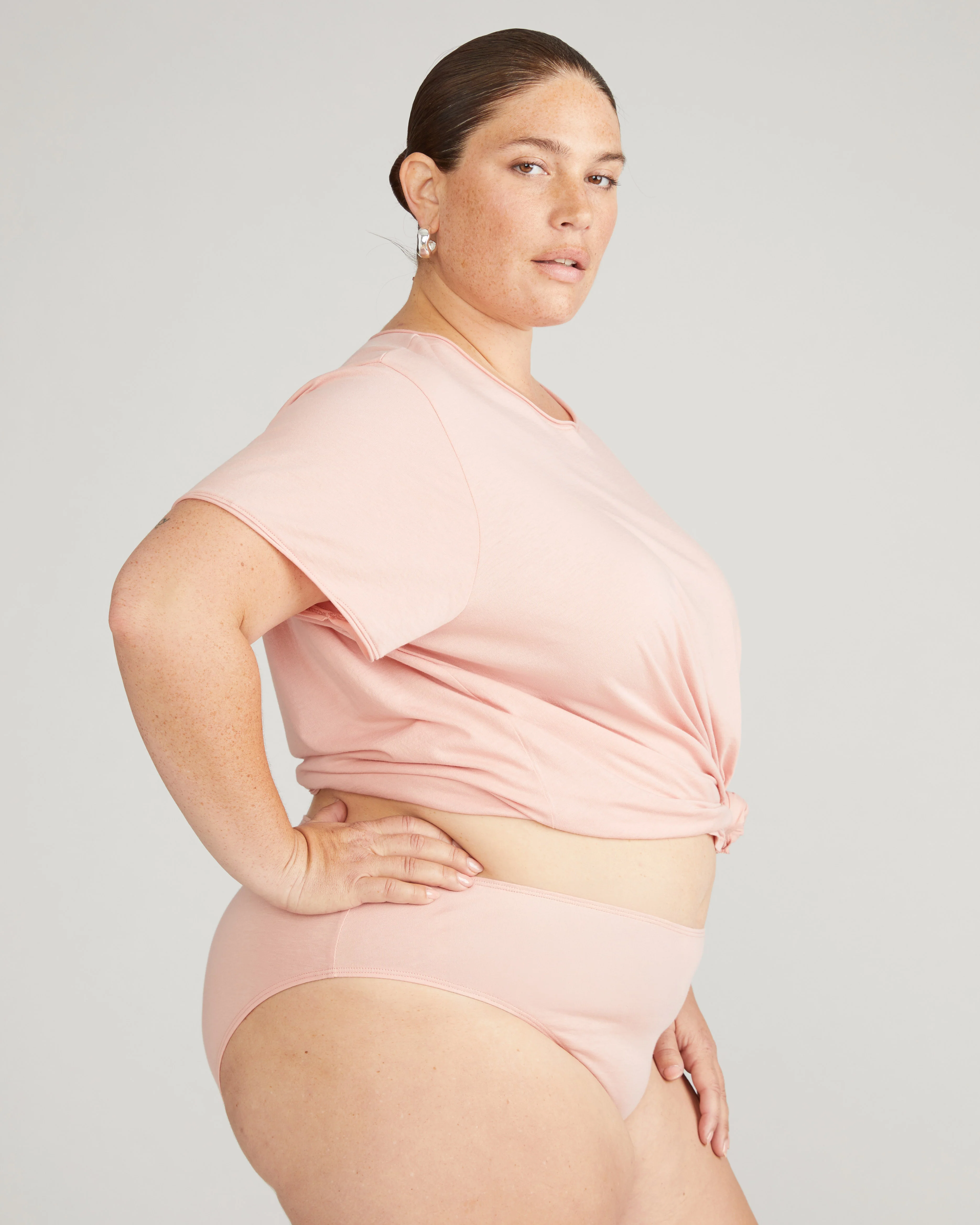 Pima Cotton Lounge Tee - Pink - Image 6