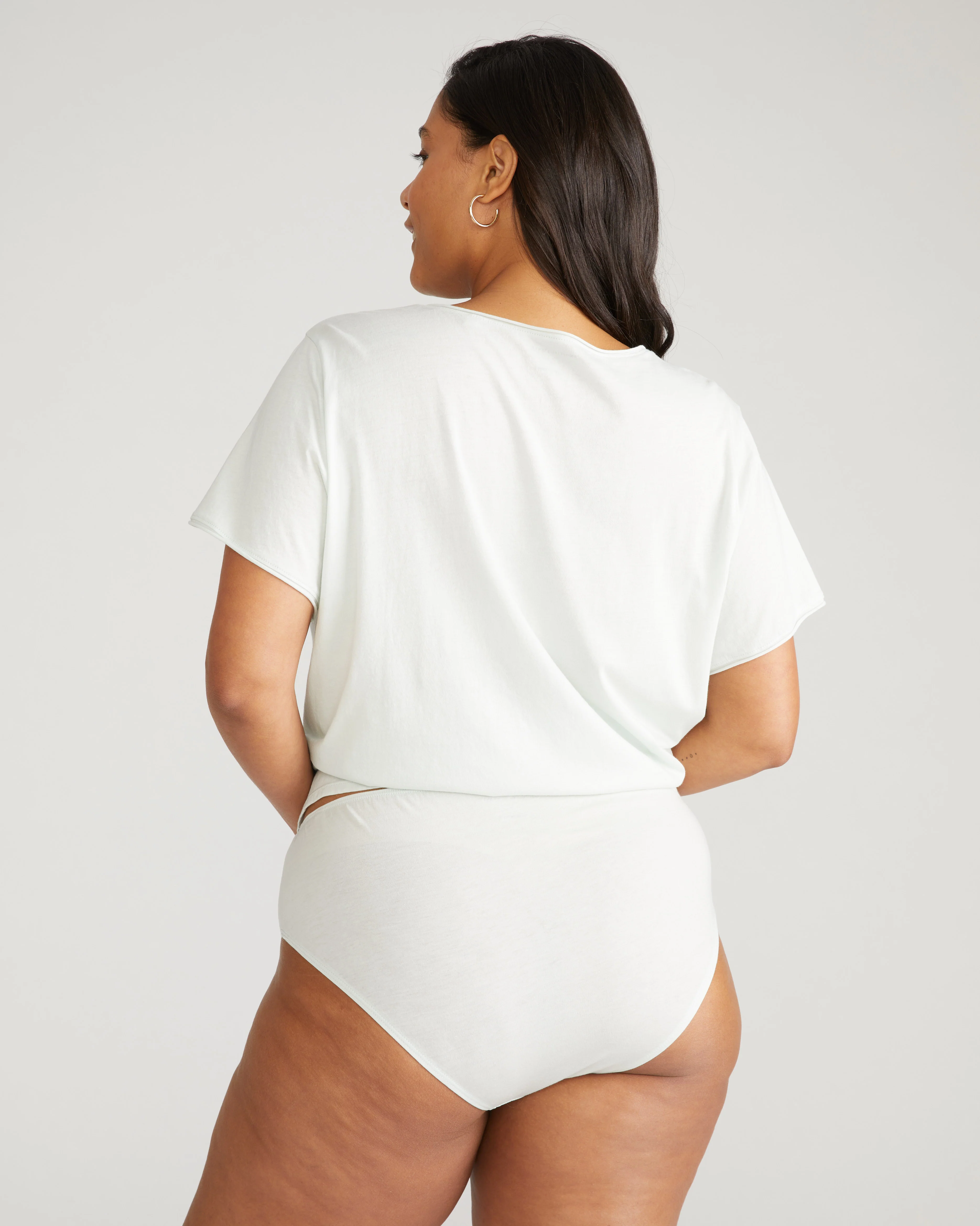 Pima Cotton Mid Rise Bikini - Hint of Mint - Image 3