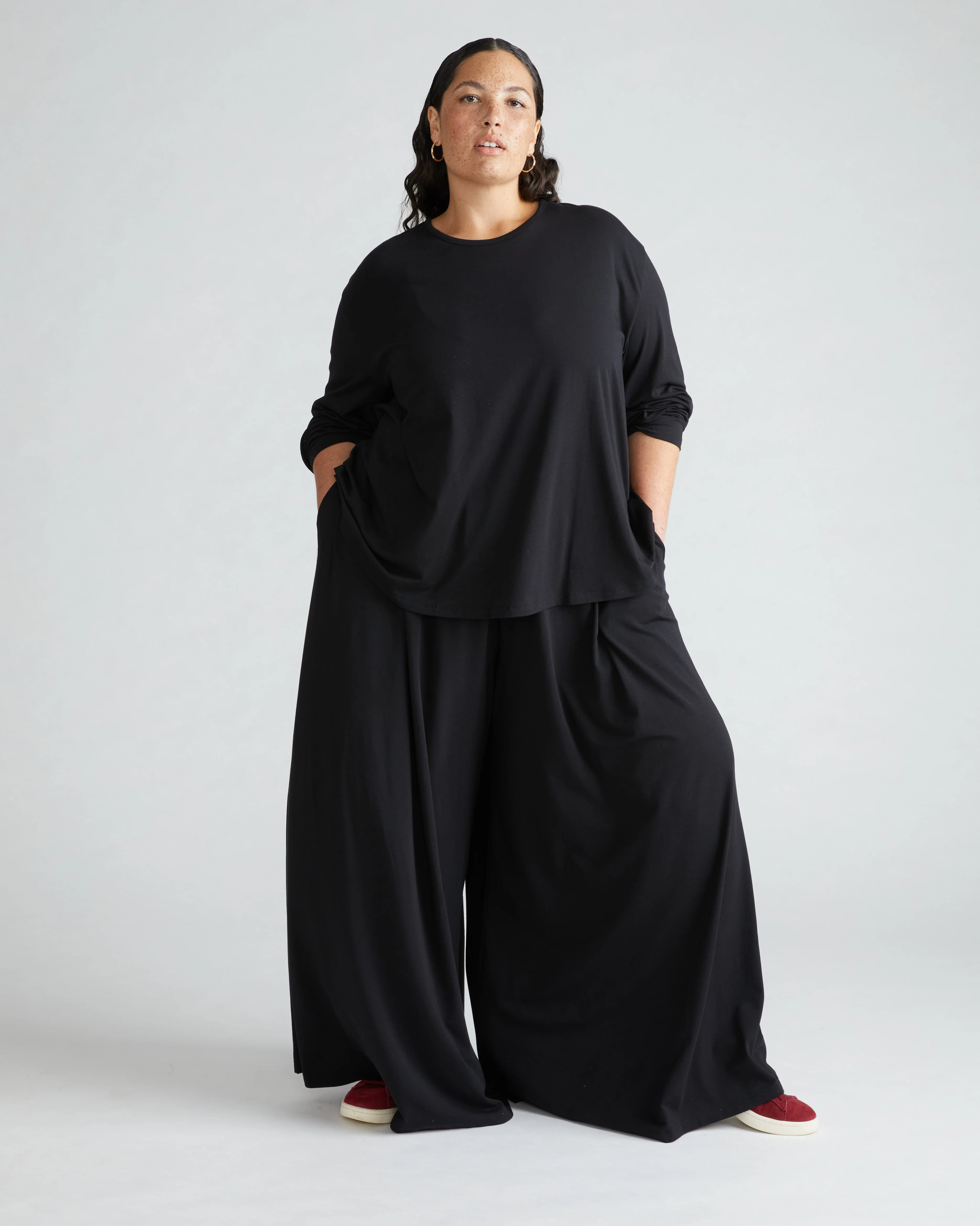 Pina Long Sleeve Lounge Tee - Black - Image 2