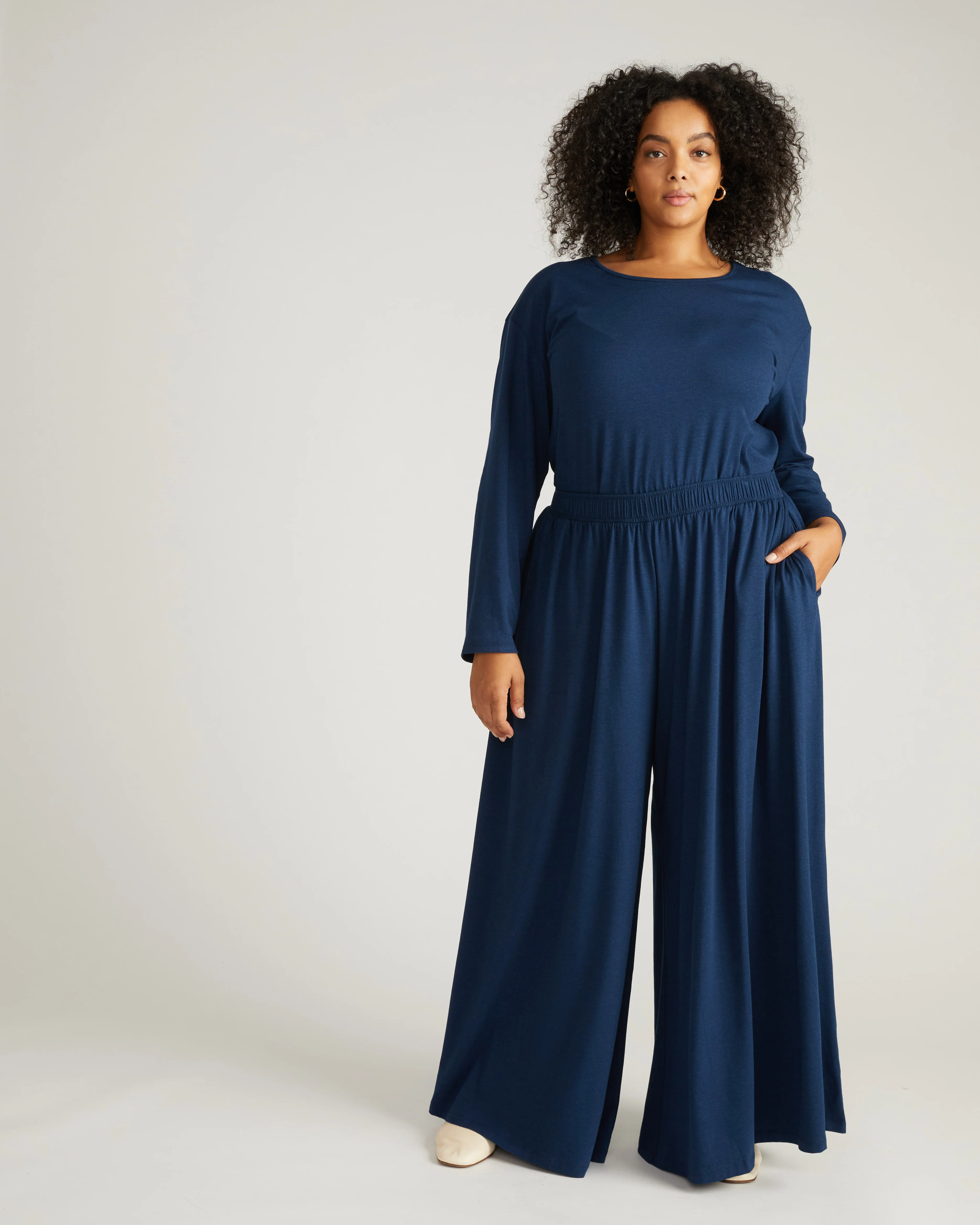 Pina Long Sleeve Lounge Tee - Pageant Blue - Image 2