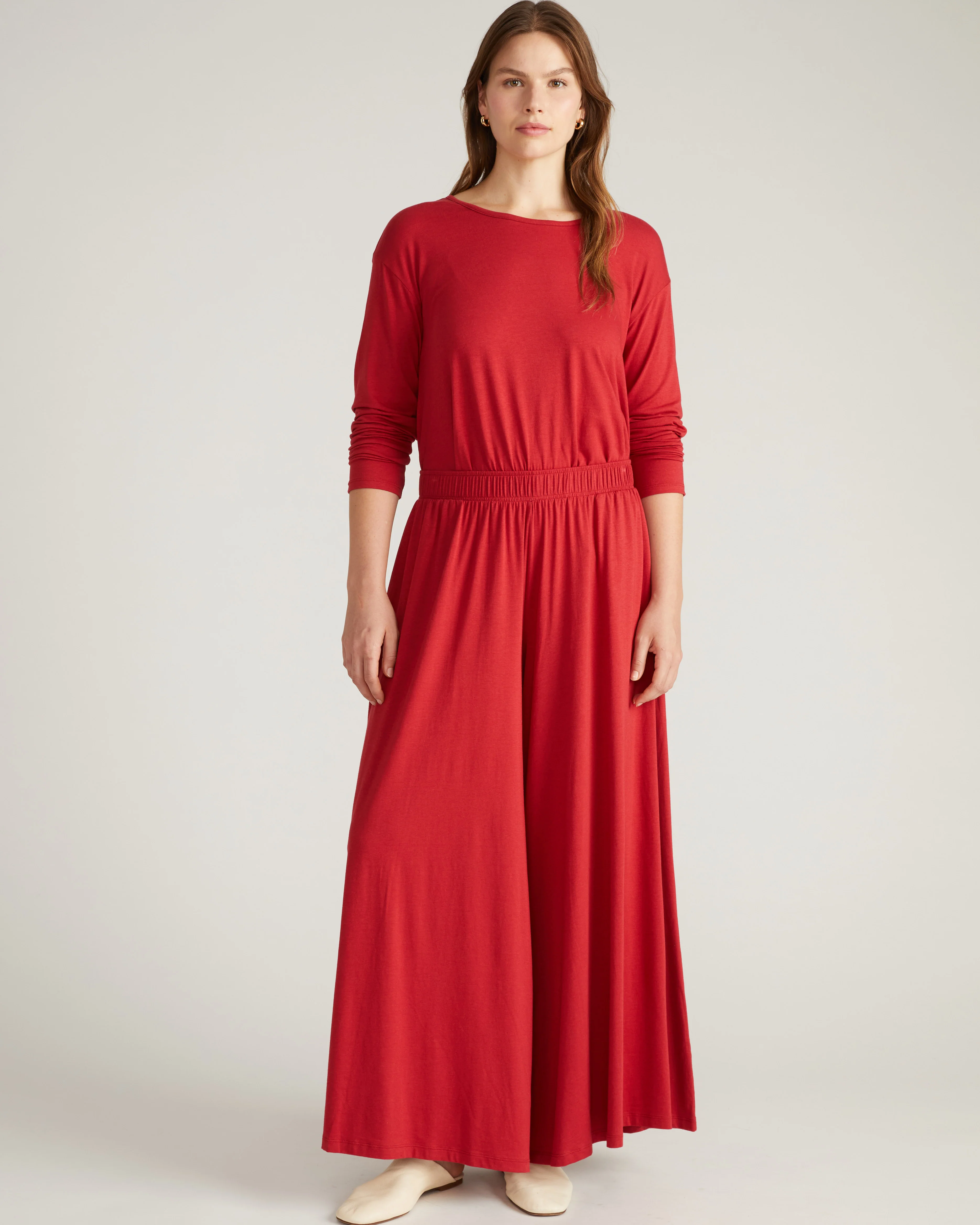 Pina Long Sleeve Lounge Tee - Raspberry - Image 3