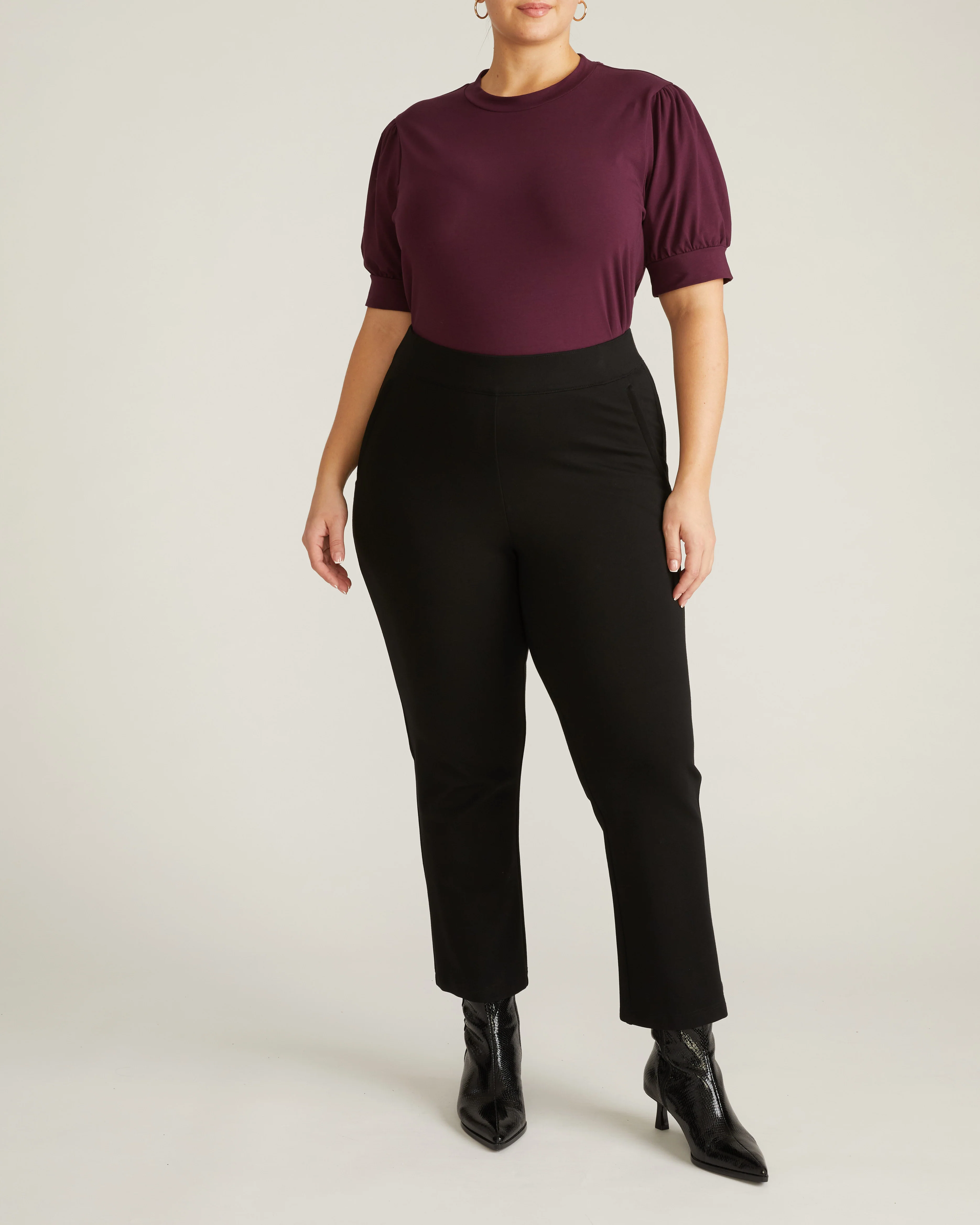 Pouf Sleeve Tee - Acai - Image 4