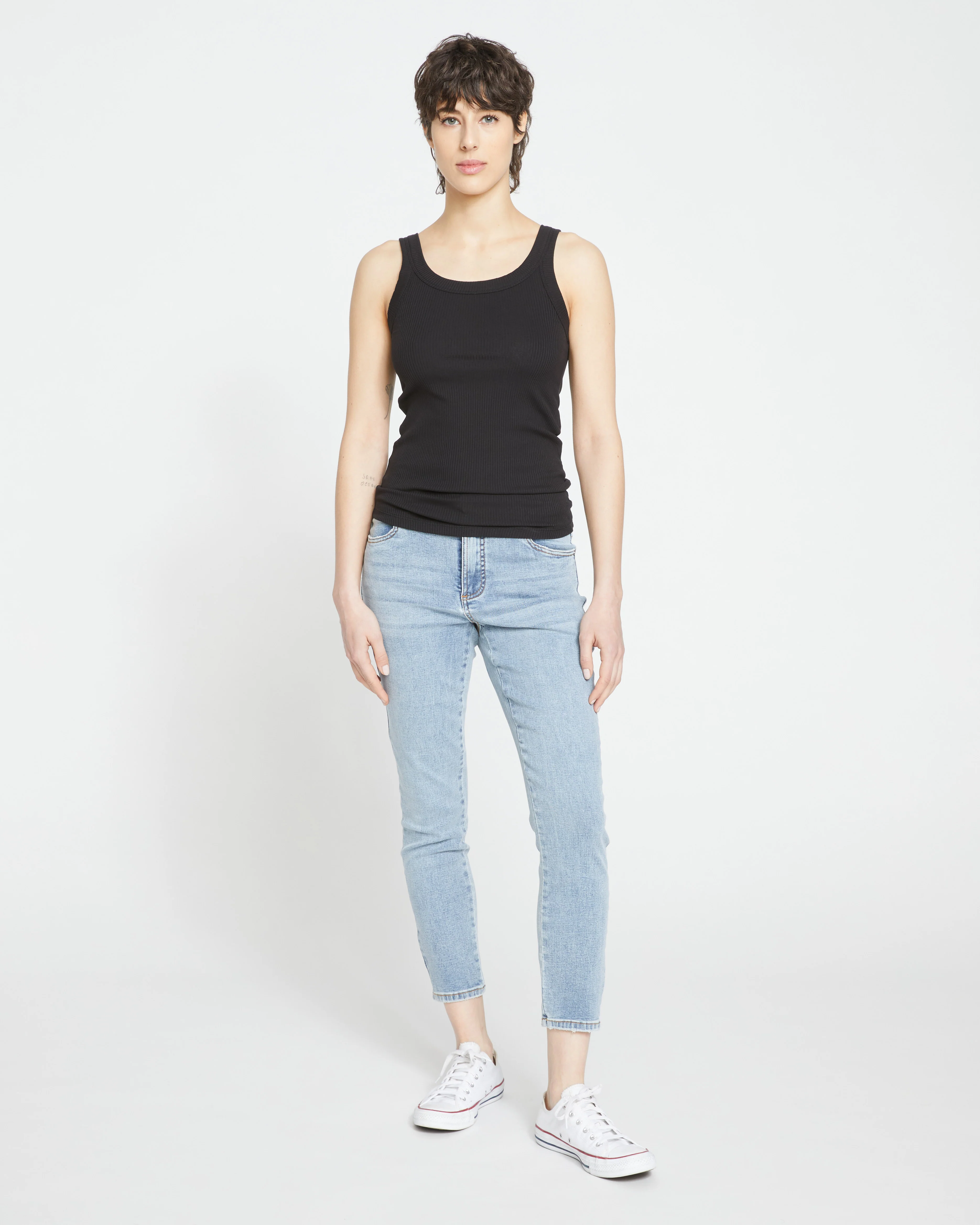 Roitfeld Ribbed Tank - Black - Image 2