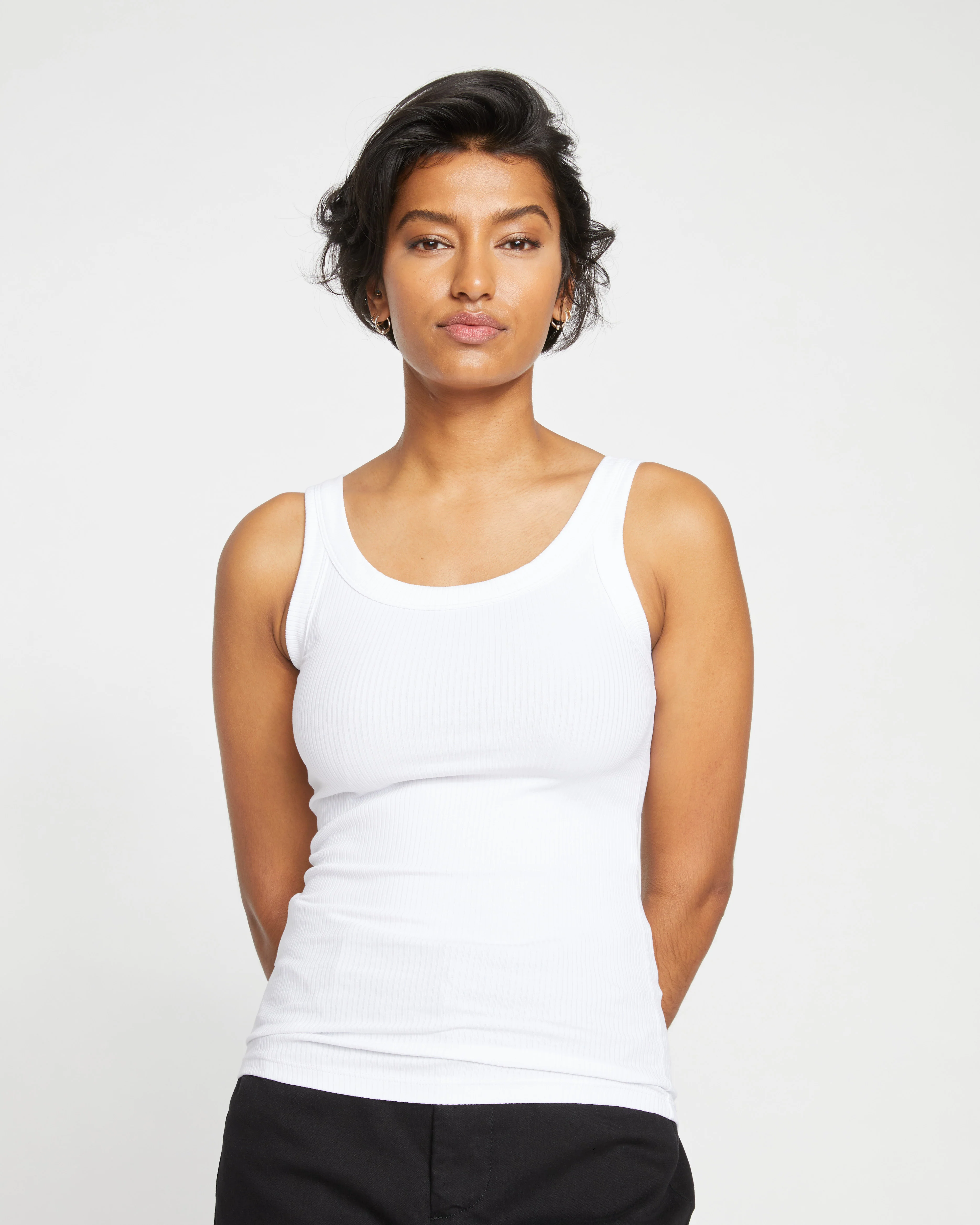 Roitfeld Ribbed Tank - White - Image 2
