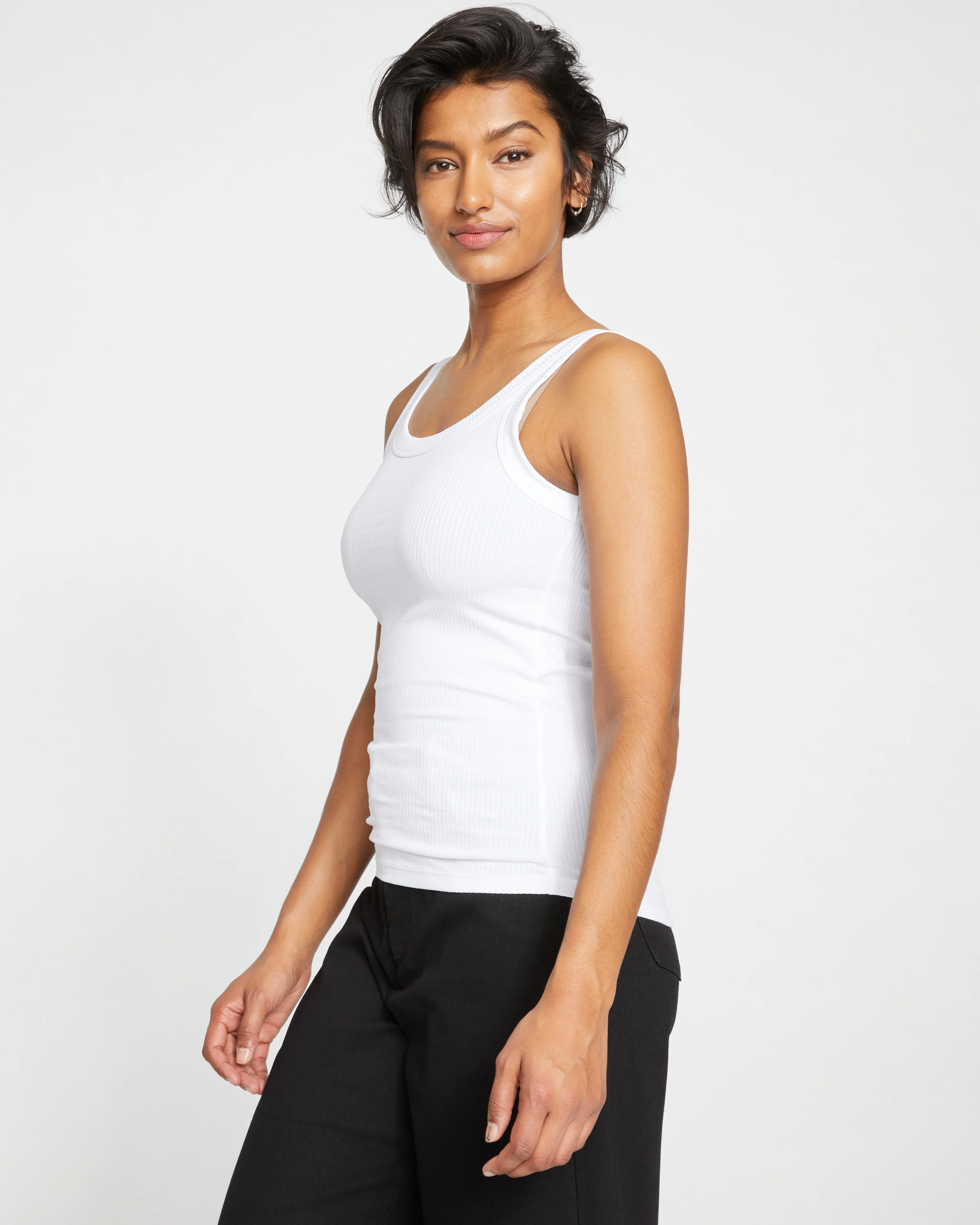 Roitfeld Ribbed Tank - White - Image 3