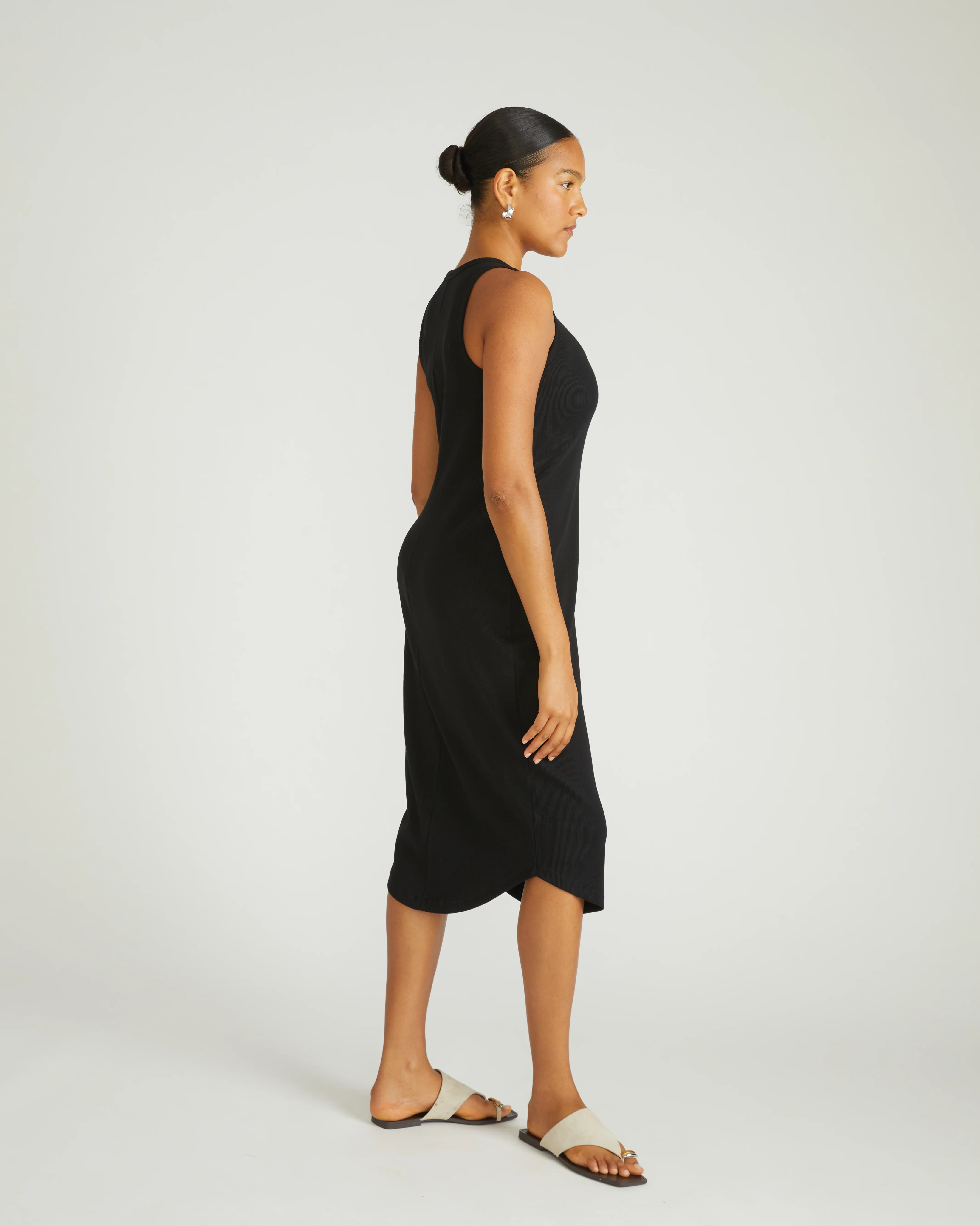 Romera Ribbed Dress - Black - Image 3