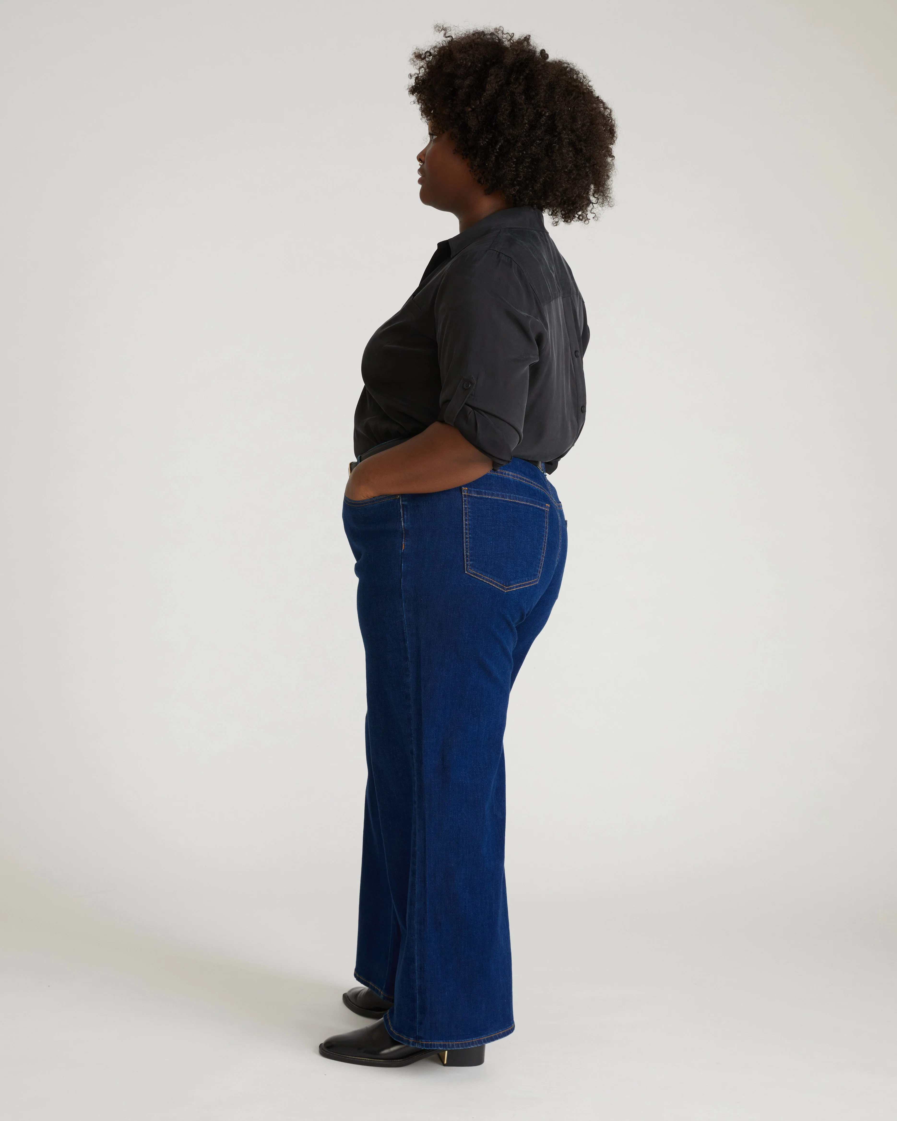 Roxy Relaxed Bootcut Jeans - River Blue Wash - Image 3