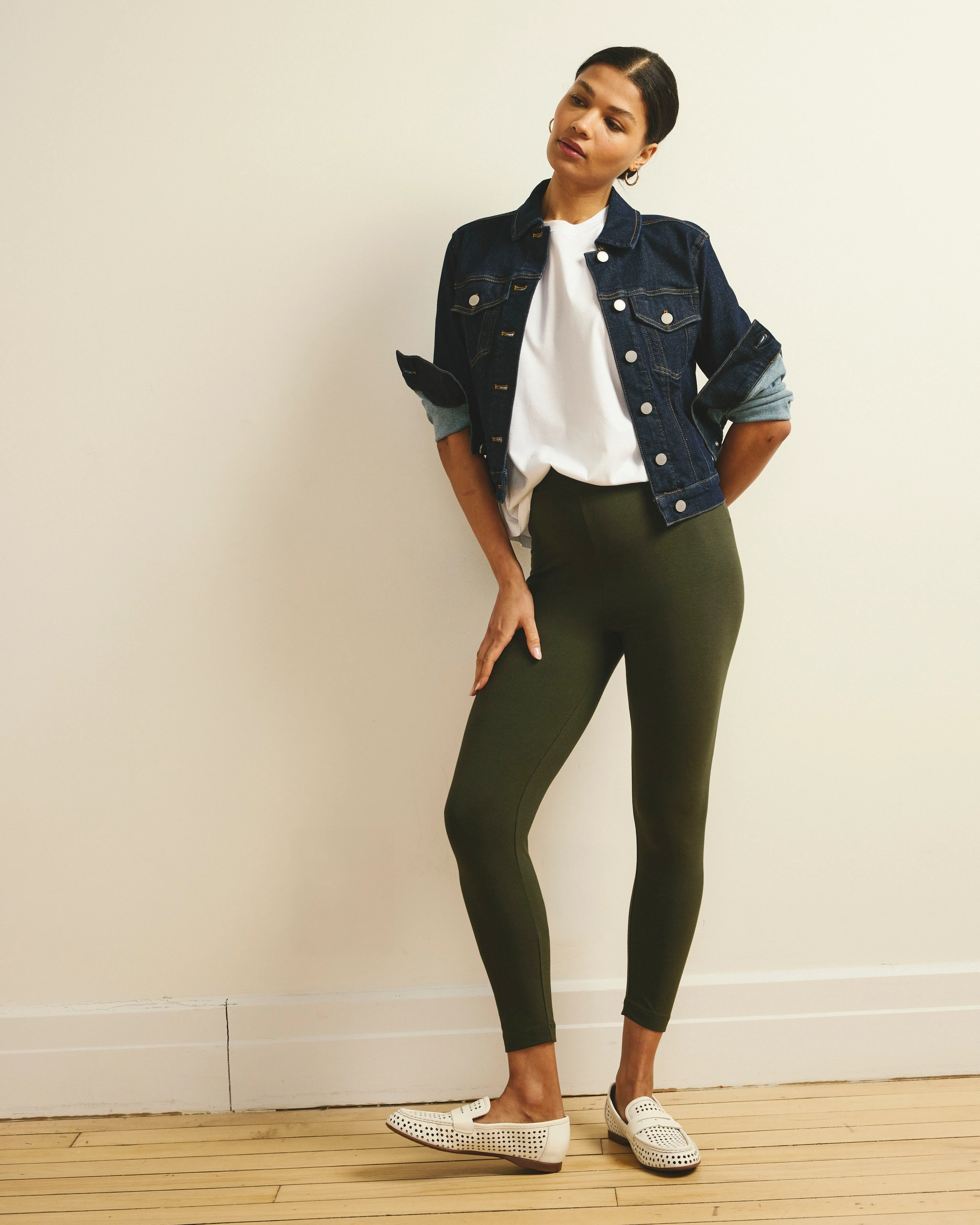 Roya Cropped Leggings 23 Inch - Nori