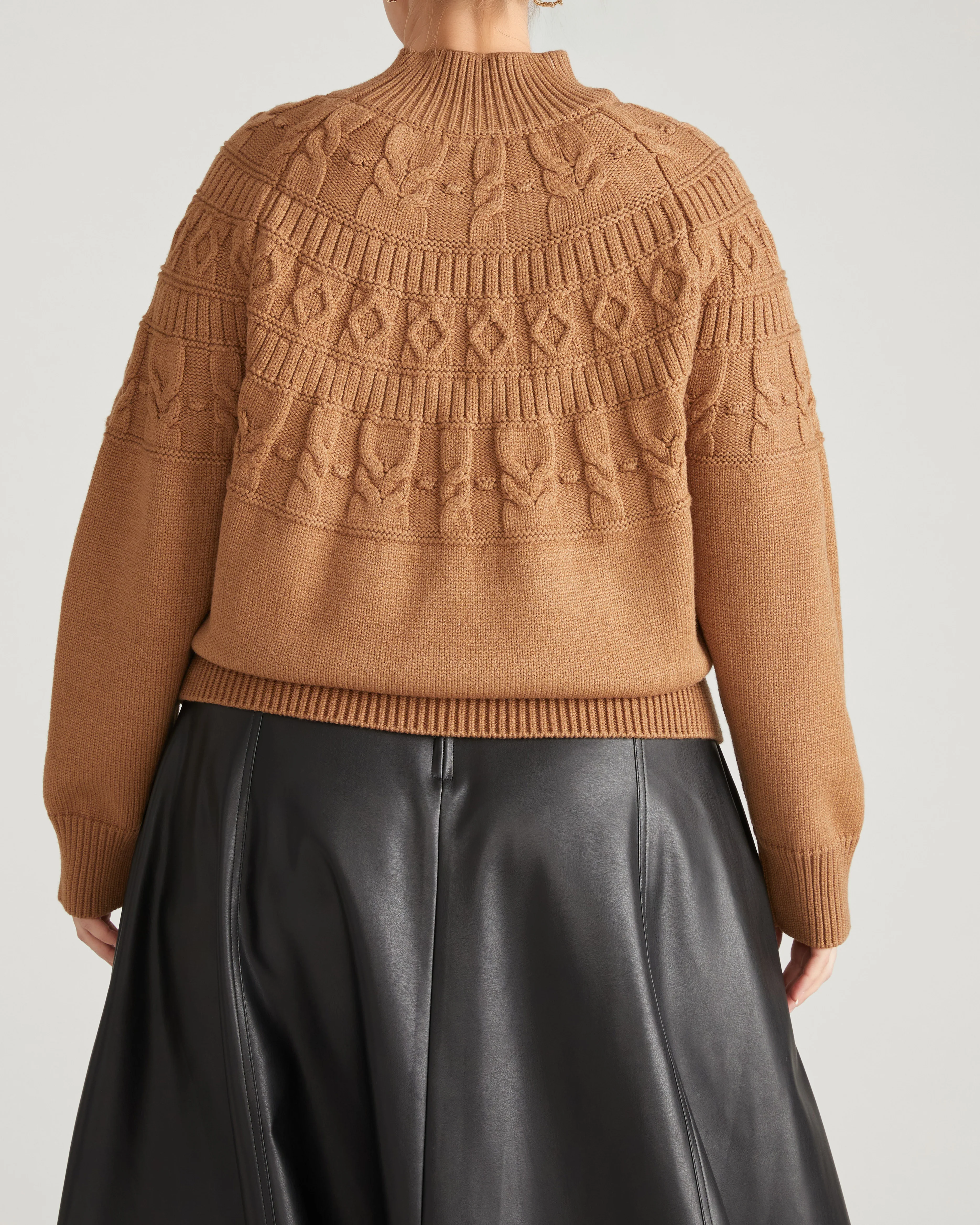 Safiya Cable Knit Sweater - Classic Camel - Image 6