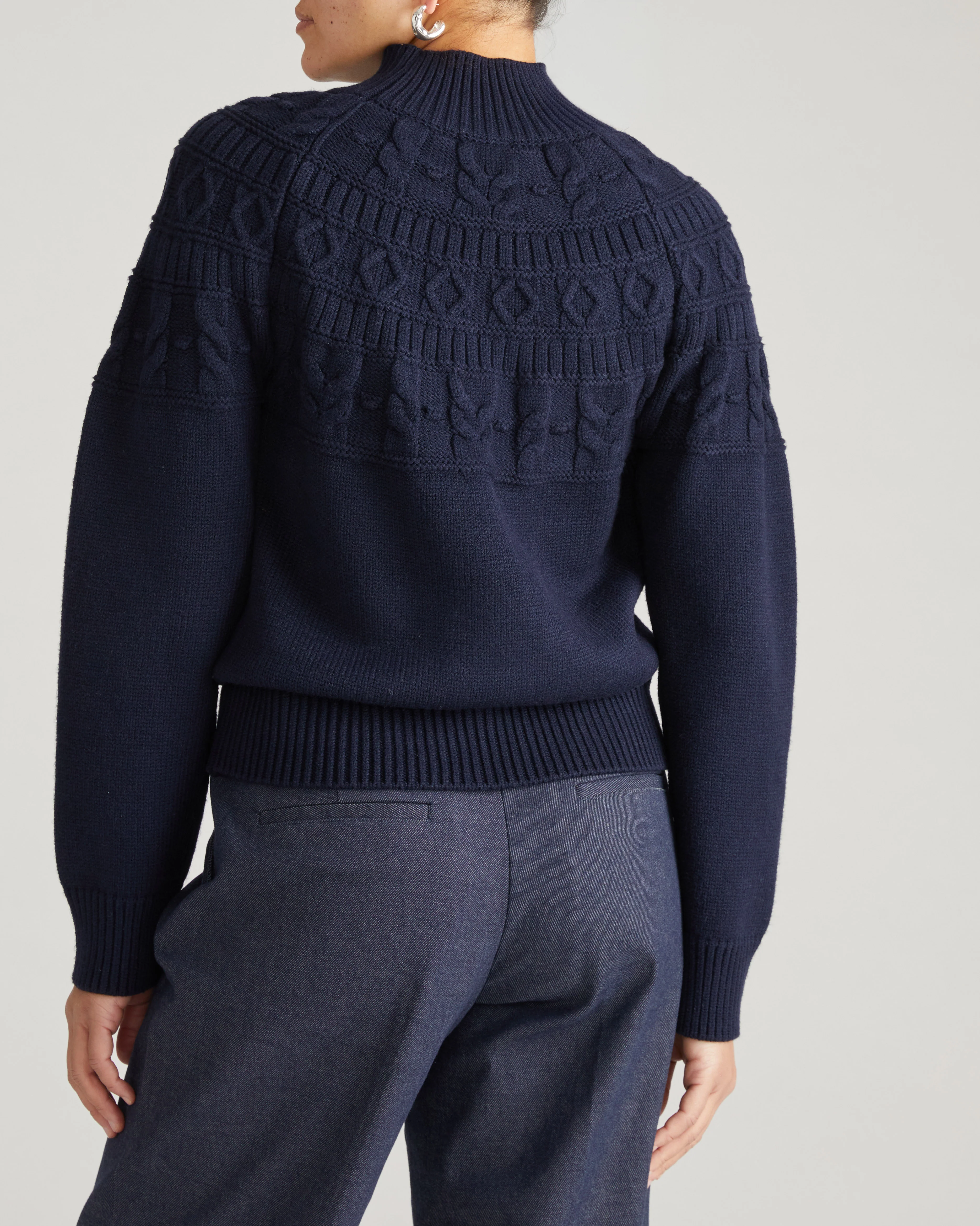 Safiya Cable Knit Sweater - Midnight - Image 6