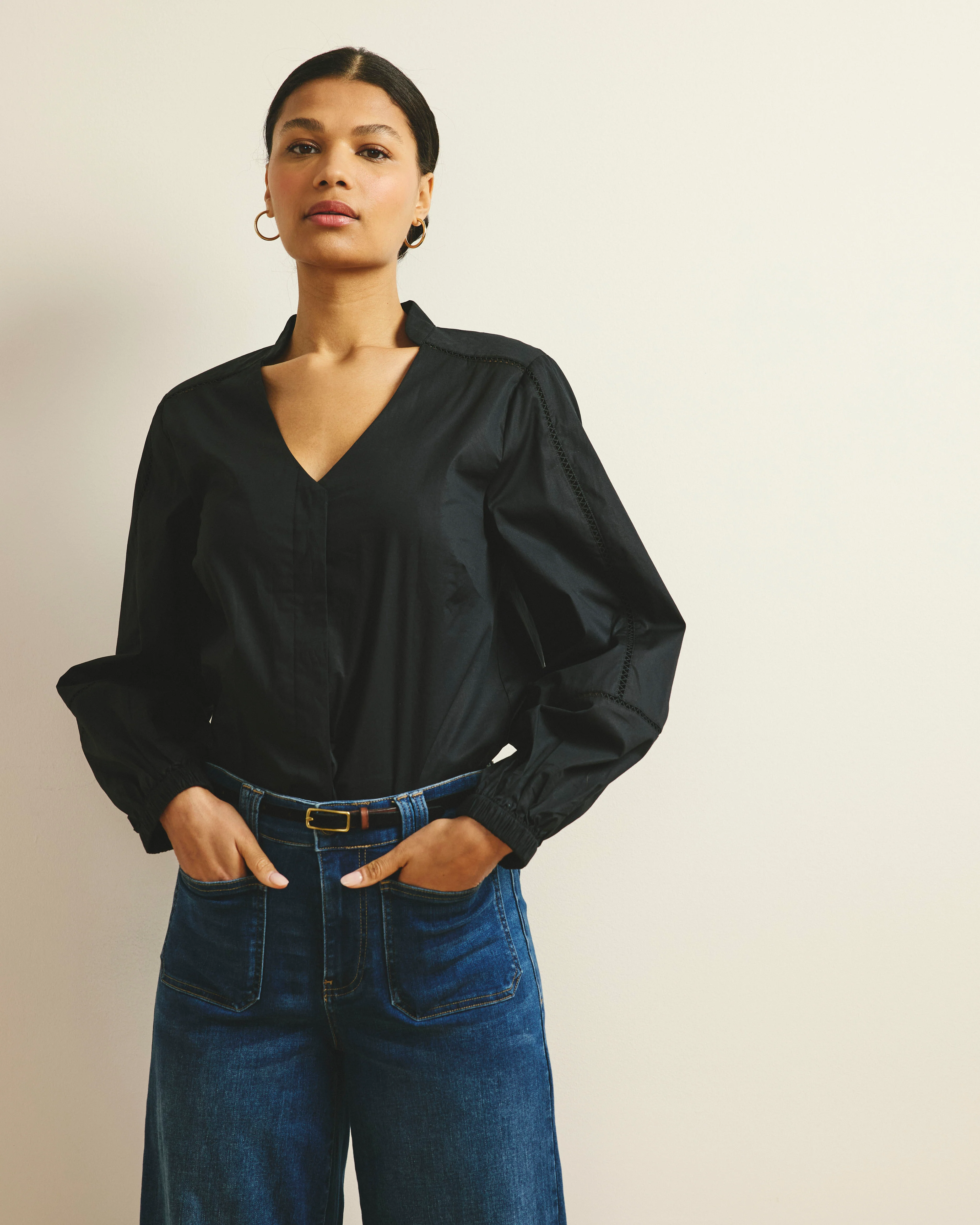 Saint-Honore Poplin Blouse - Black