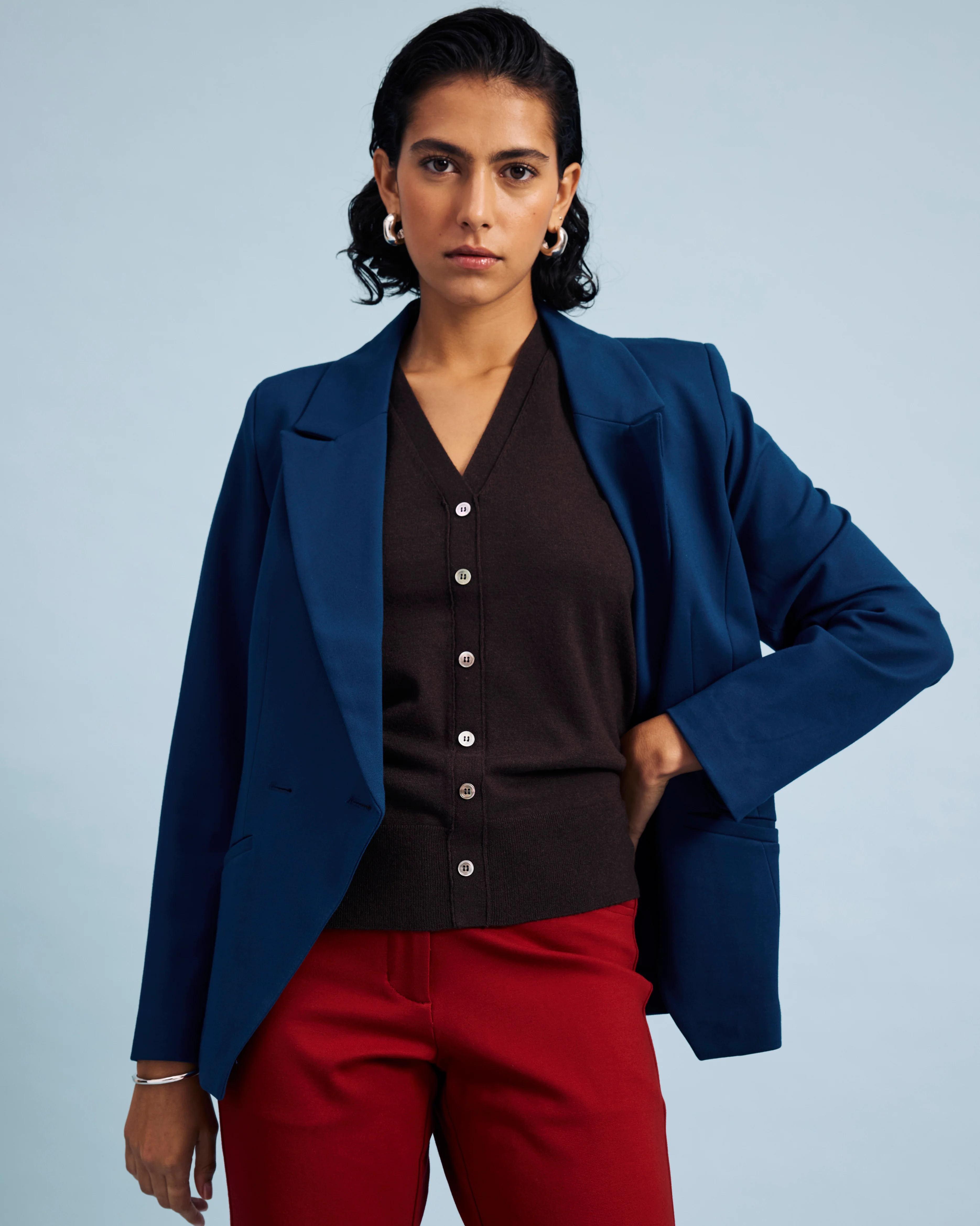 Savvy Fine Knit Cardigan Vest - Espresso