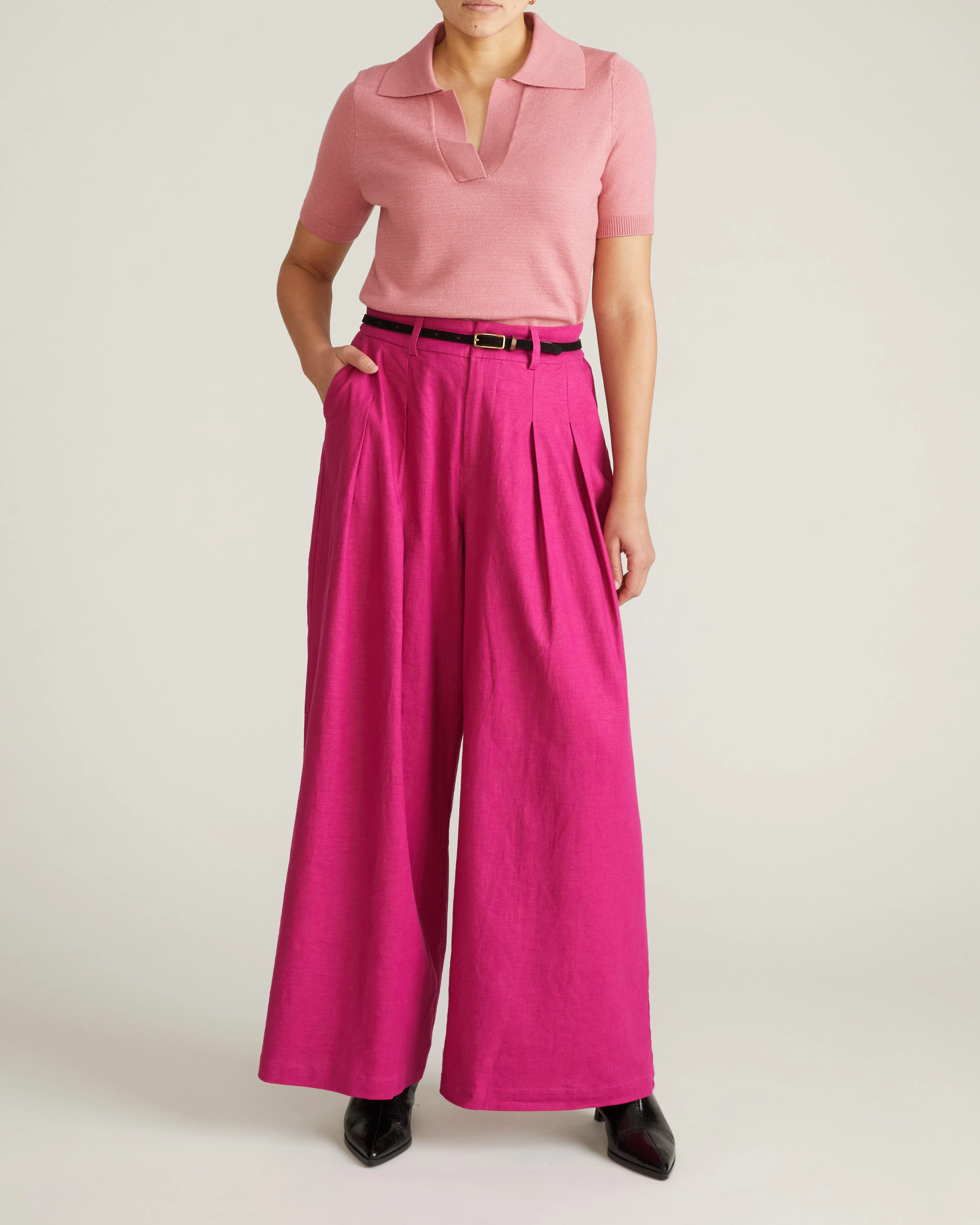 Savvy Fine Knit Short Sleeve Polo Sweater - Virginia Rose - Image 3