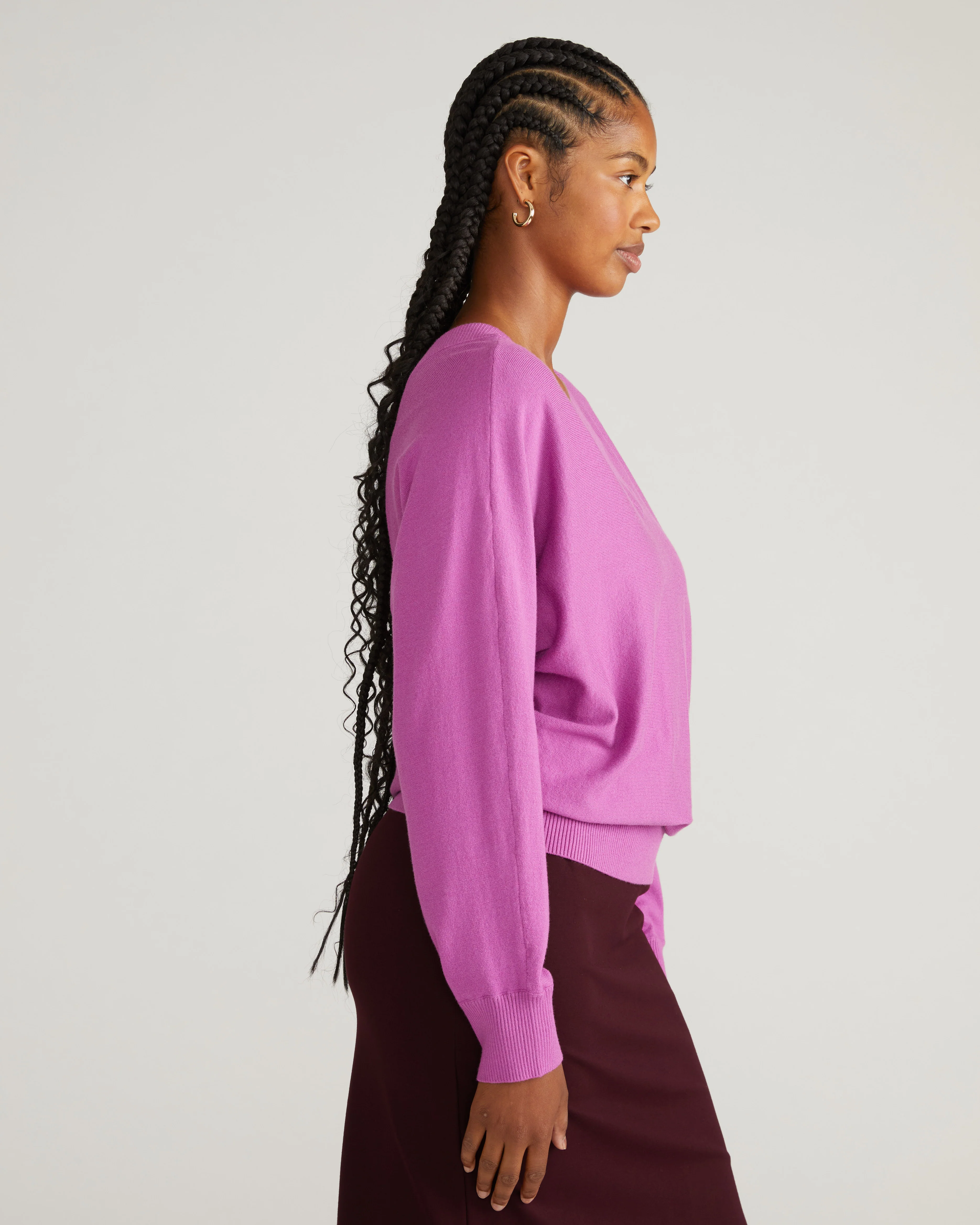 Savvy Fine Knit Sweater Blouse - Purple Vision - Image 2
