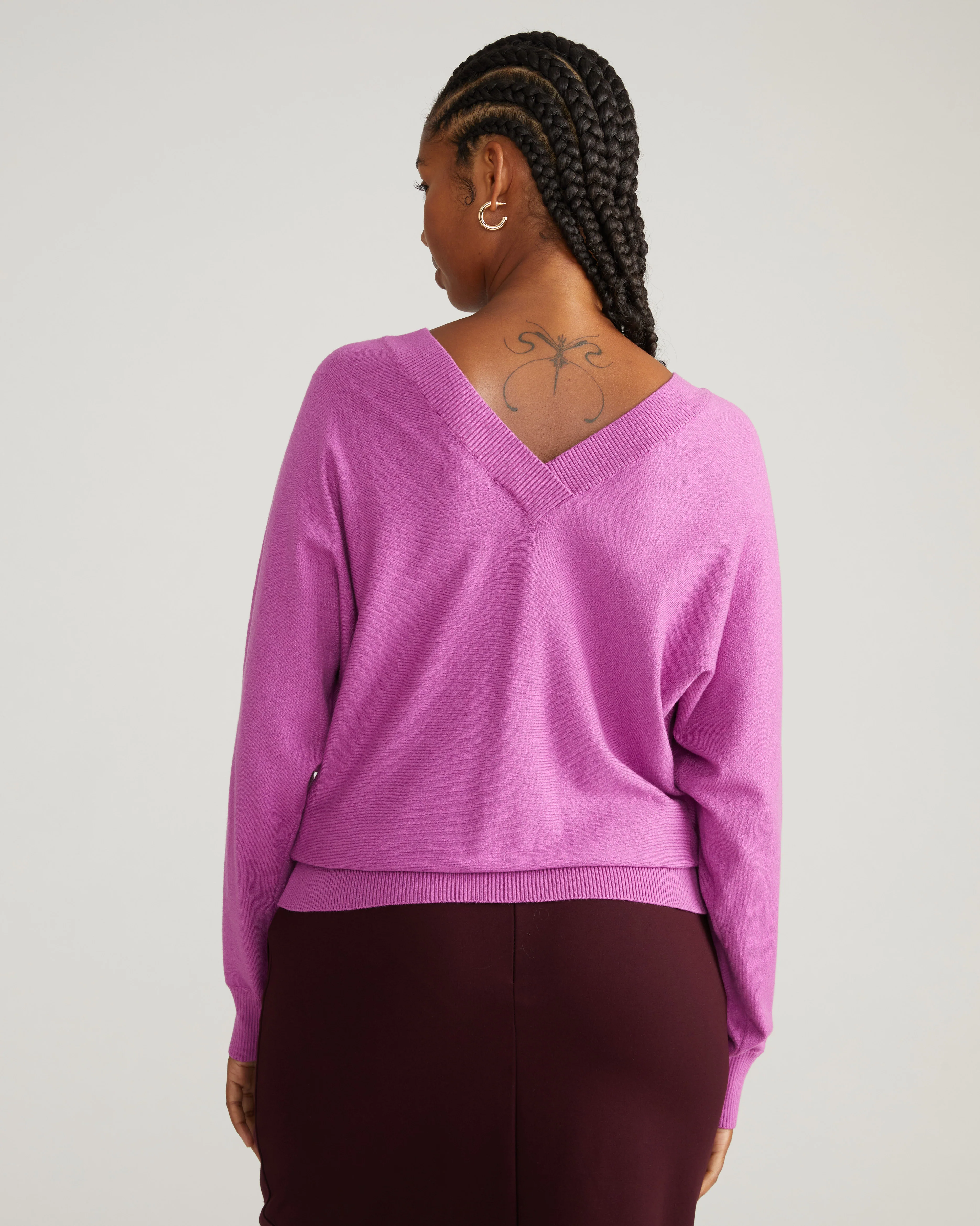Savvy Fine Knit Sweater Blouse - Purple Vision - Image 3