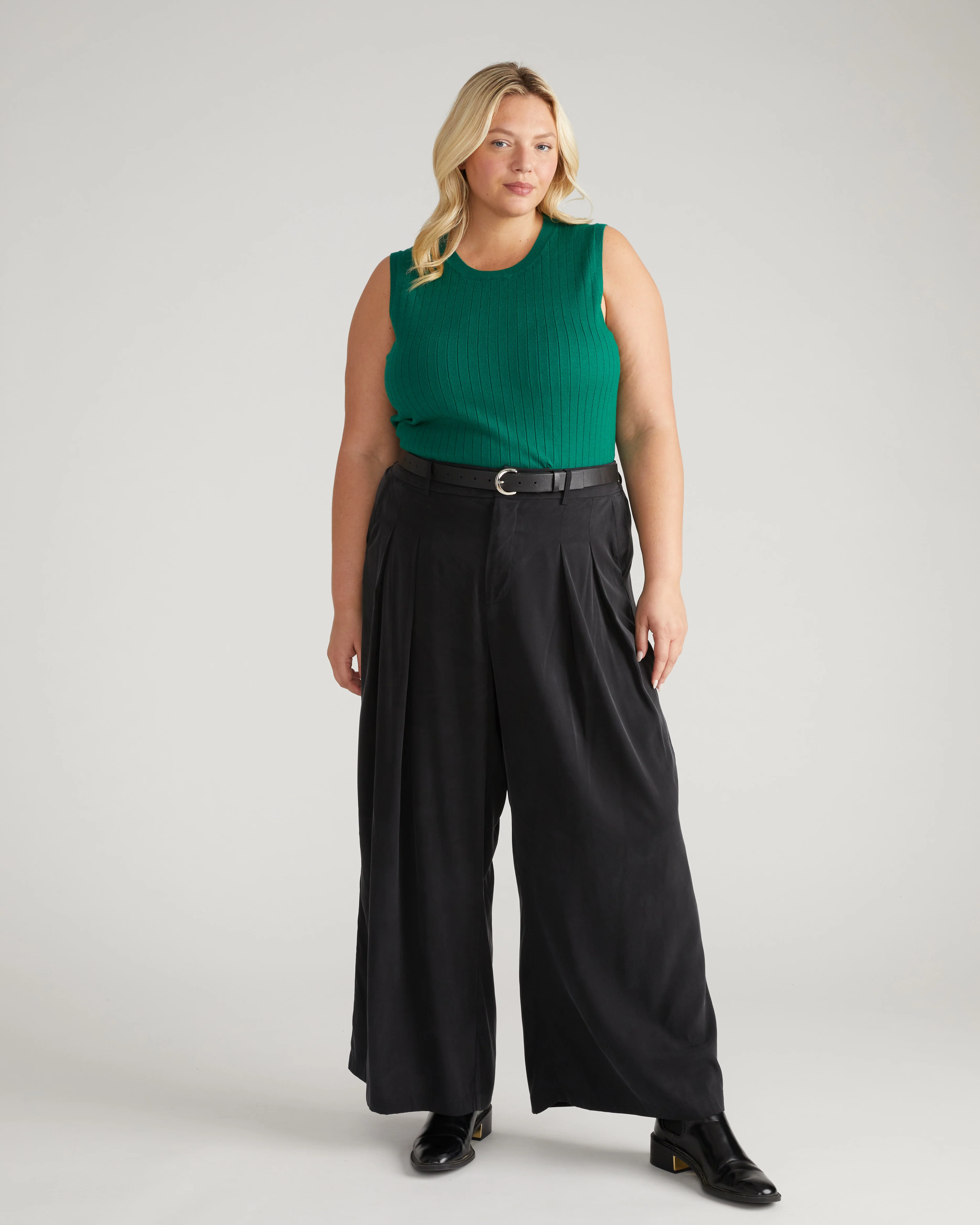 Savvy Fine Knit Sweater Shell - Aventurine