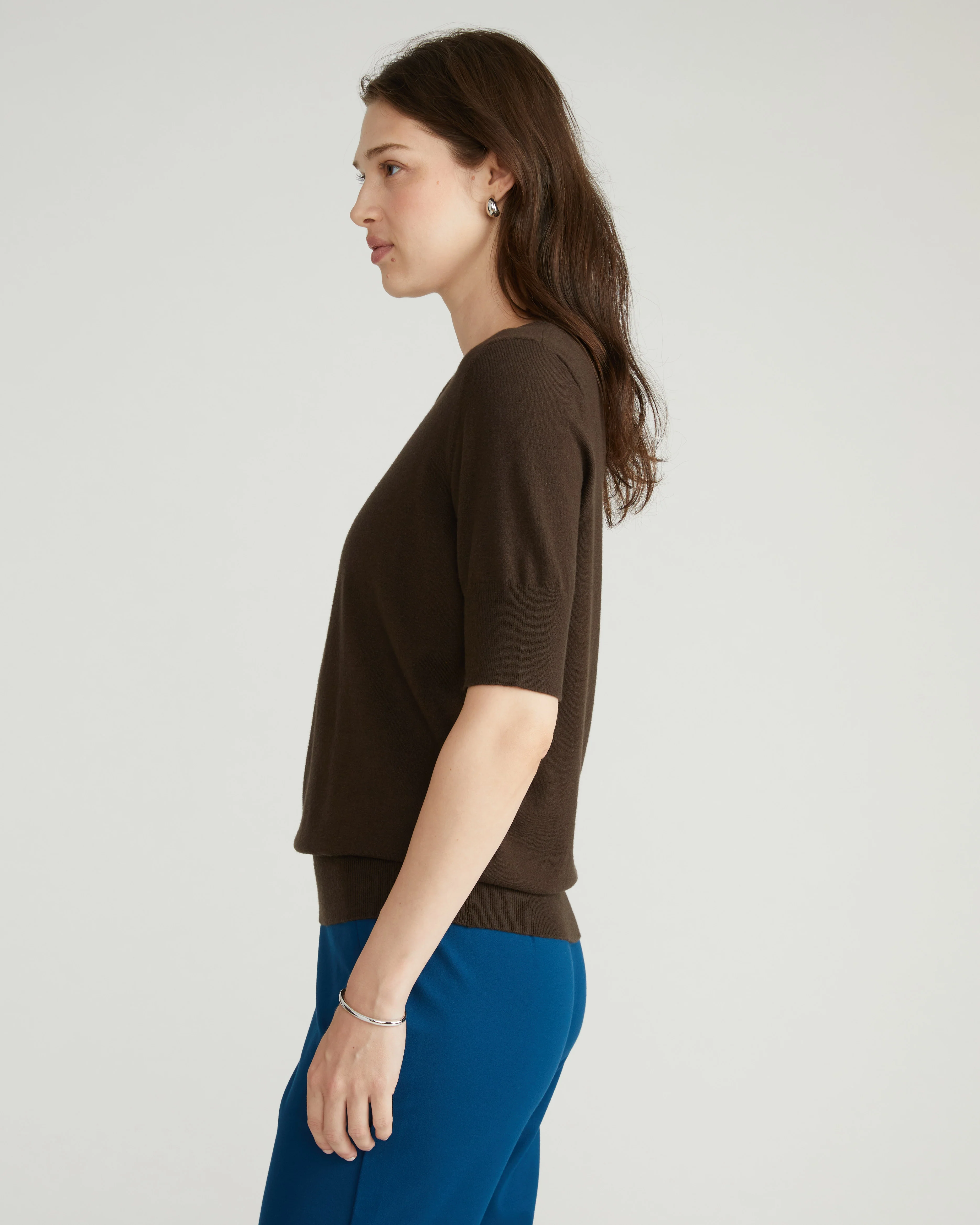 Savvy Fine Knit Sweater Top - Espresso - Image 6