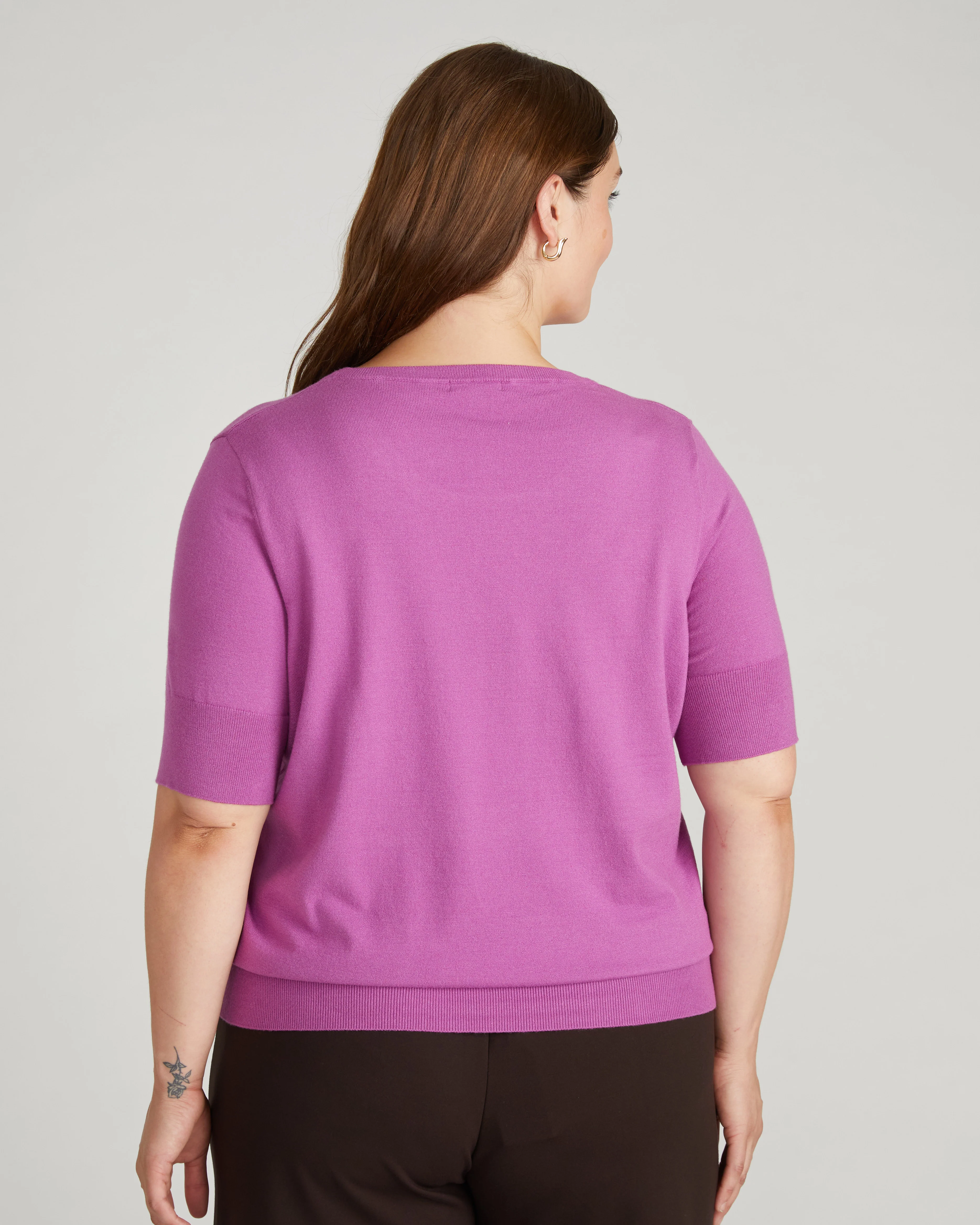 Savvy Fine Knit Sweater Top - Purple Vision - Image 8