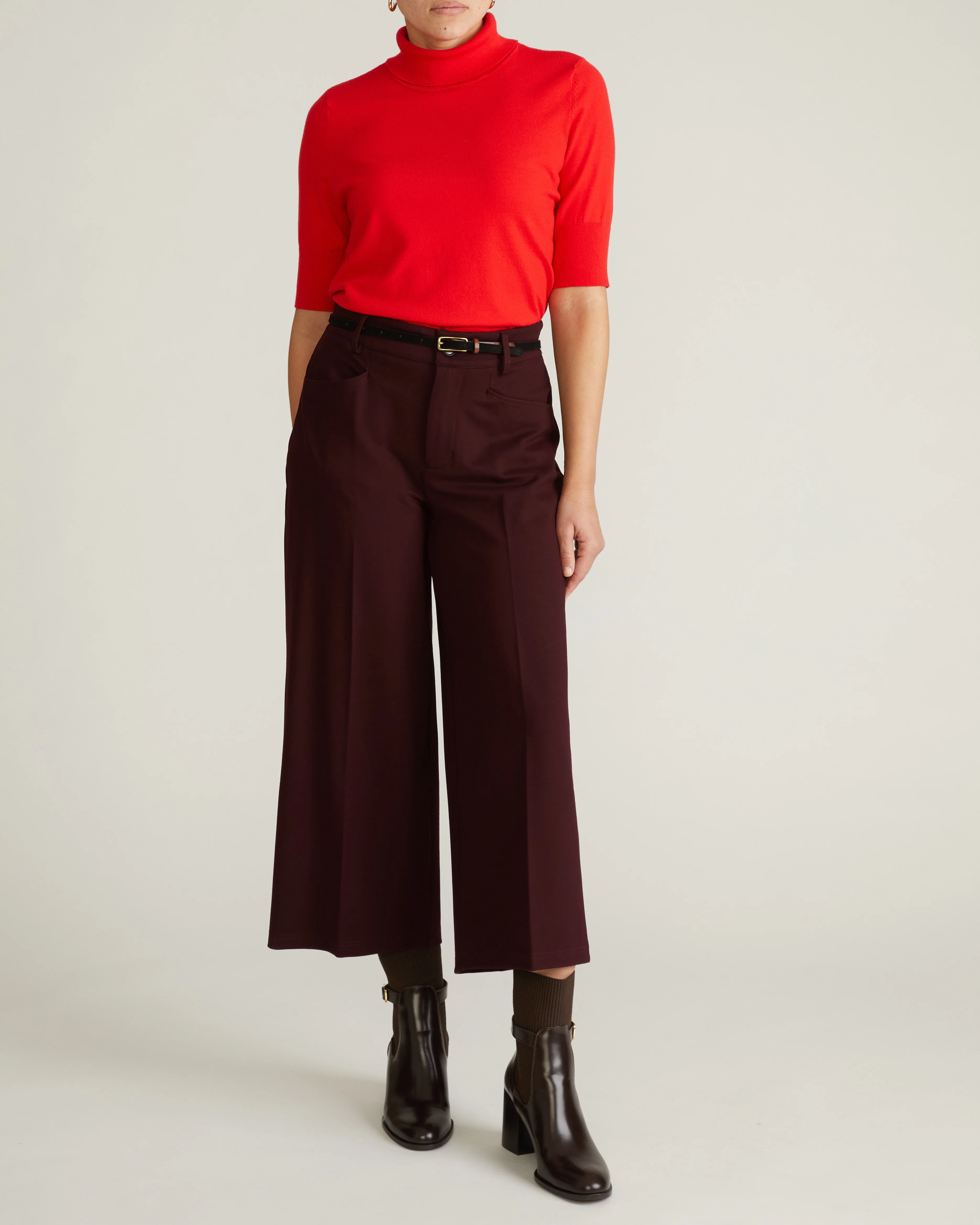 Savvy Fine Knit Turtleneck Sweater Top - Lipstick - Image 5