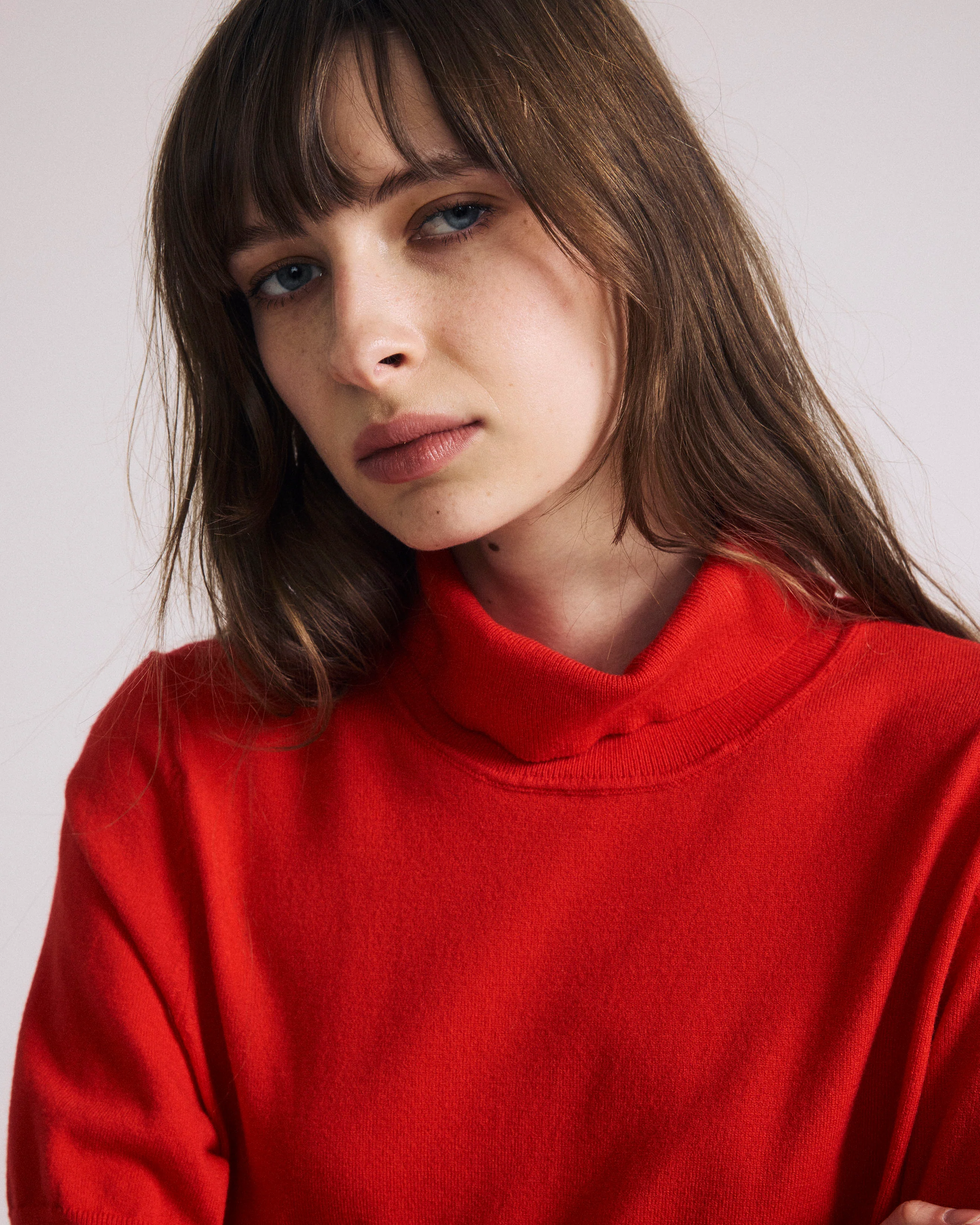 Savvy Fine Knit Turtleneck Sweater Top - Lipstick - Image 6