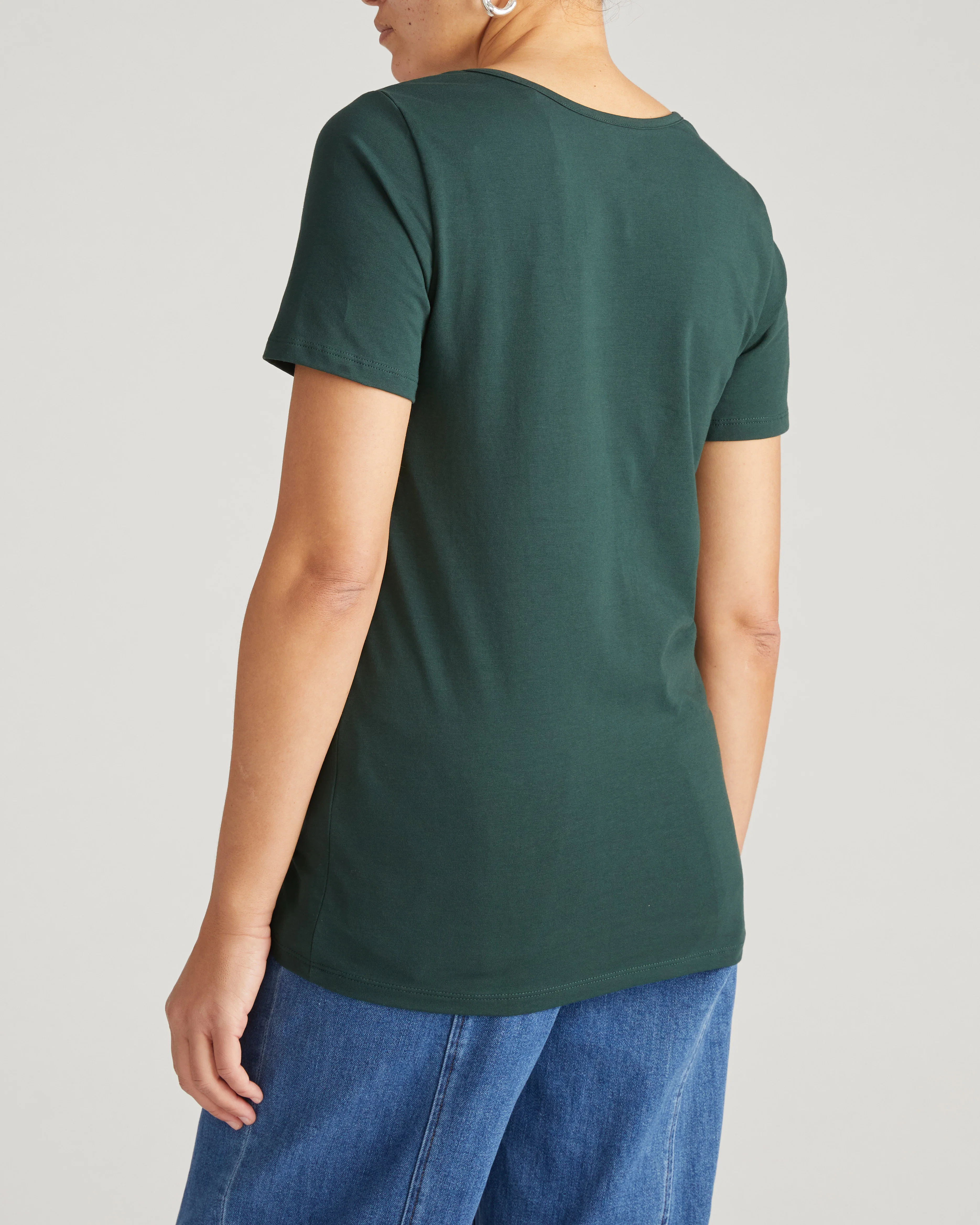 Scoop Neck Tee - Forest Green - Image 4