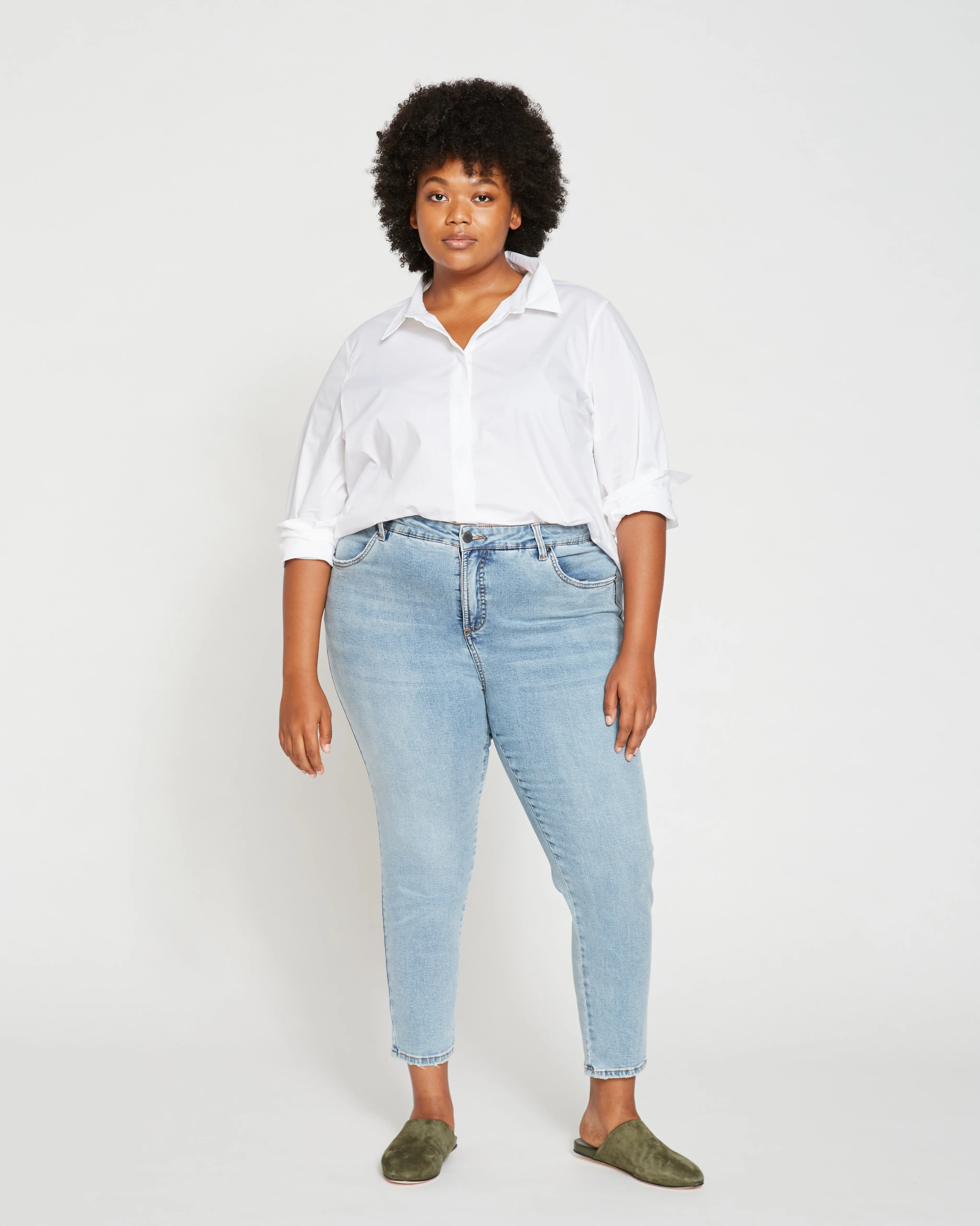 Seine High Rise Skinny Jeans 27 Inch - Distressed Light Blue - Image 2
