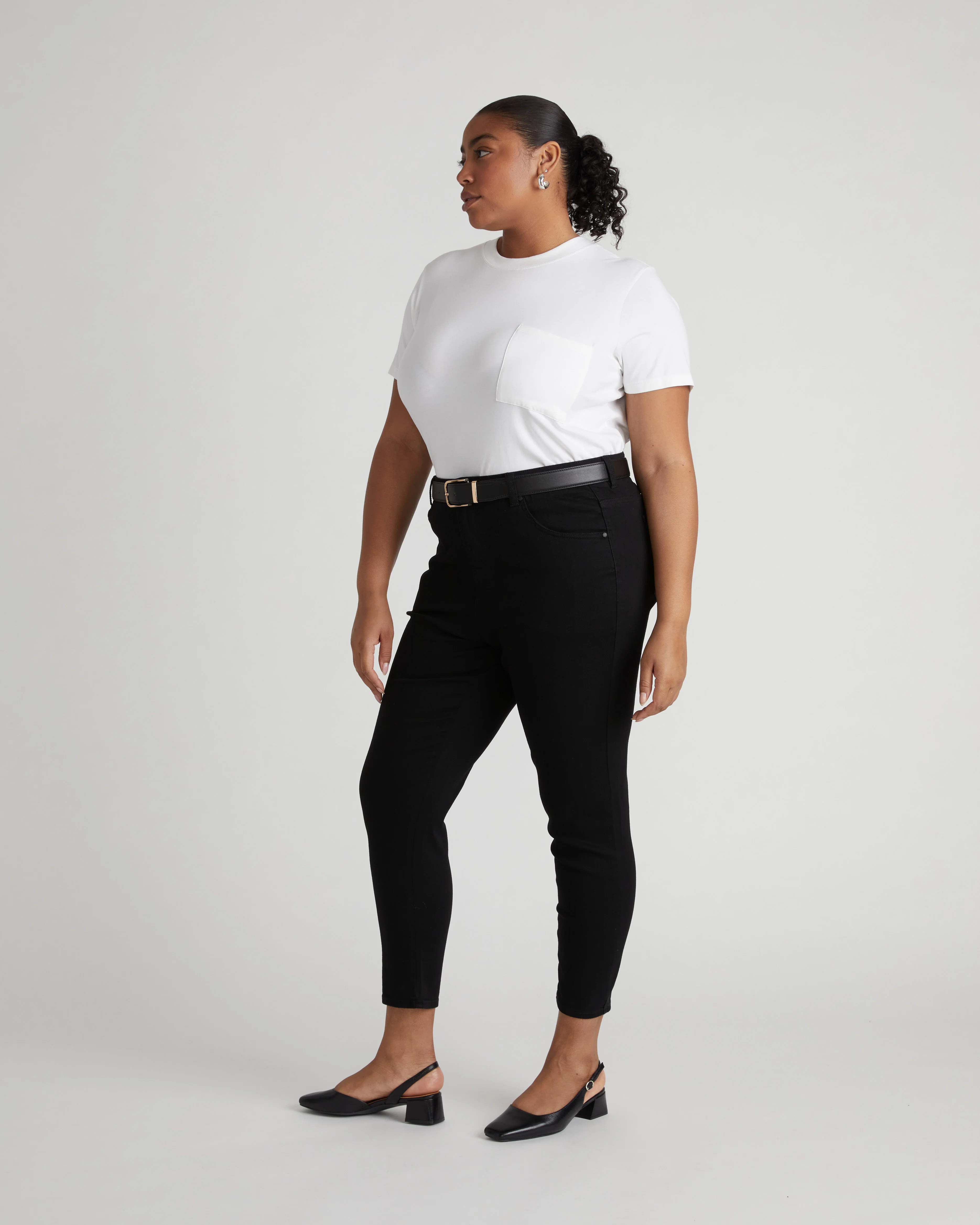 Seine High Rise Skinny Jeans 27 Inch - Jet Black - Image 2