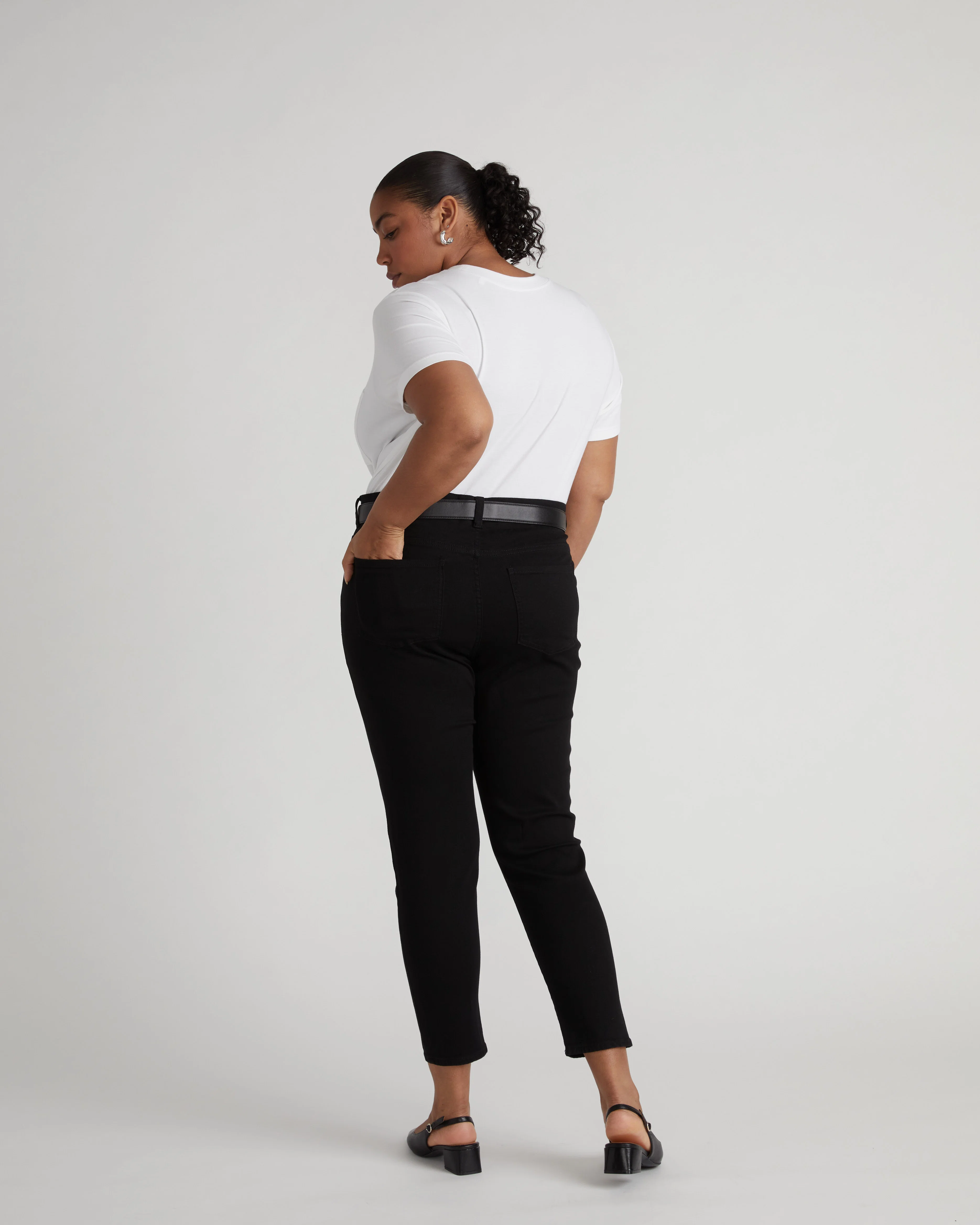 Seine High Rise Skinny Jeans 27 Inch - Jet Black - Image 3